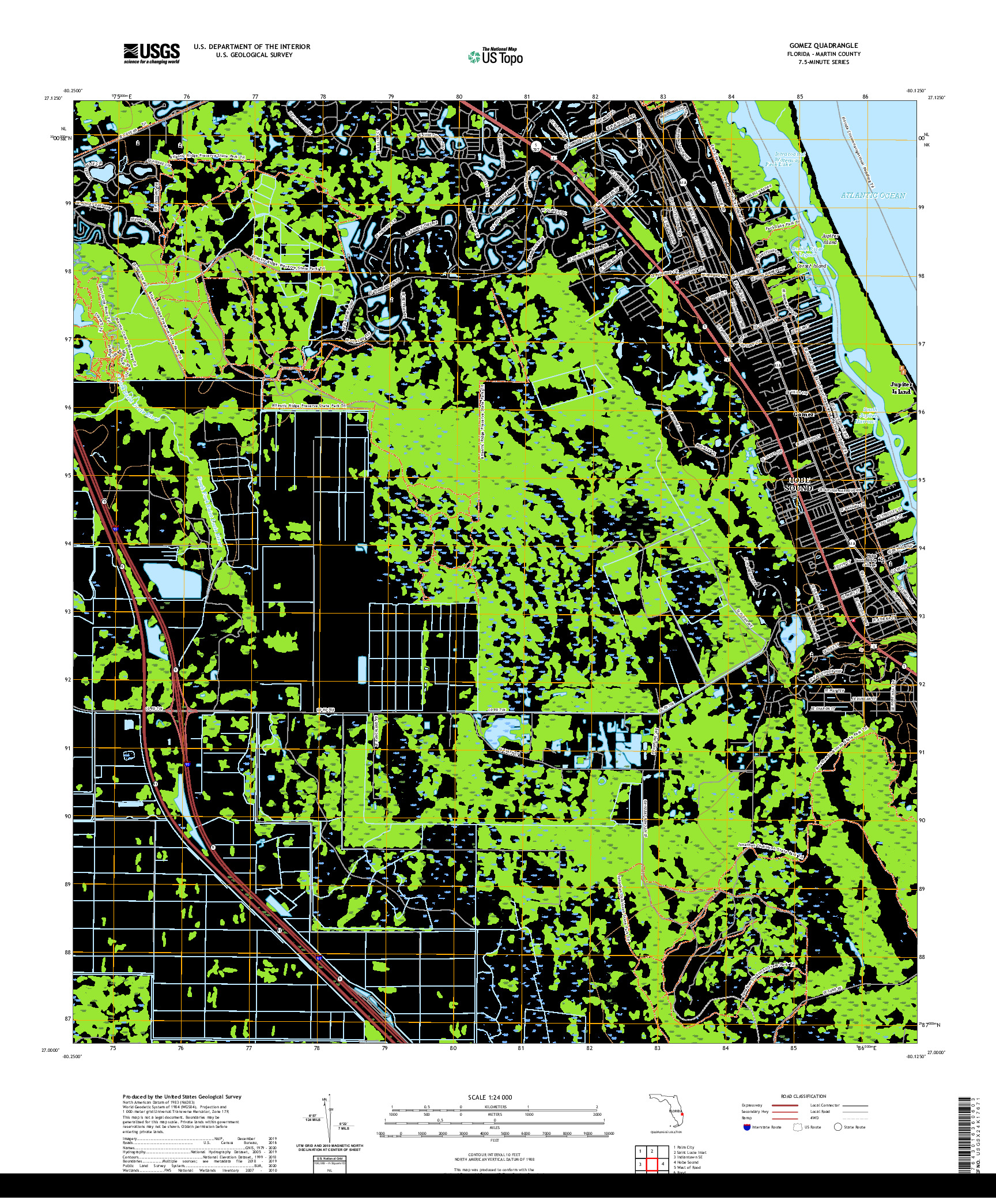 USGS US TOPO 7.5-MINUTE MAP FOR GOMEZ, FL 2021