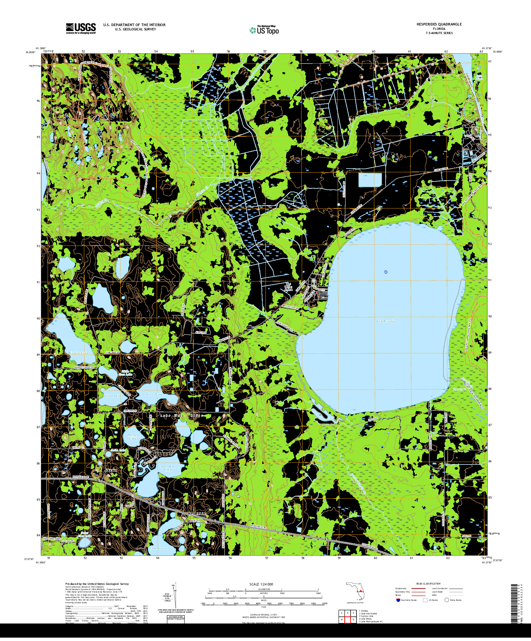 USGS US TOPO 7.5-MINUTE MAP FOR HESPERIDES, FL 2021