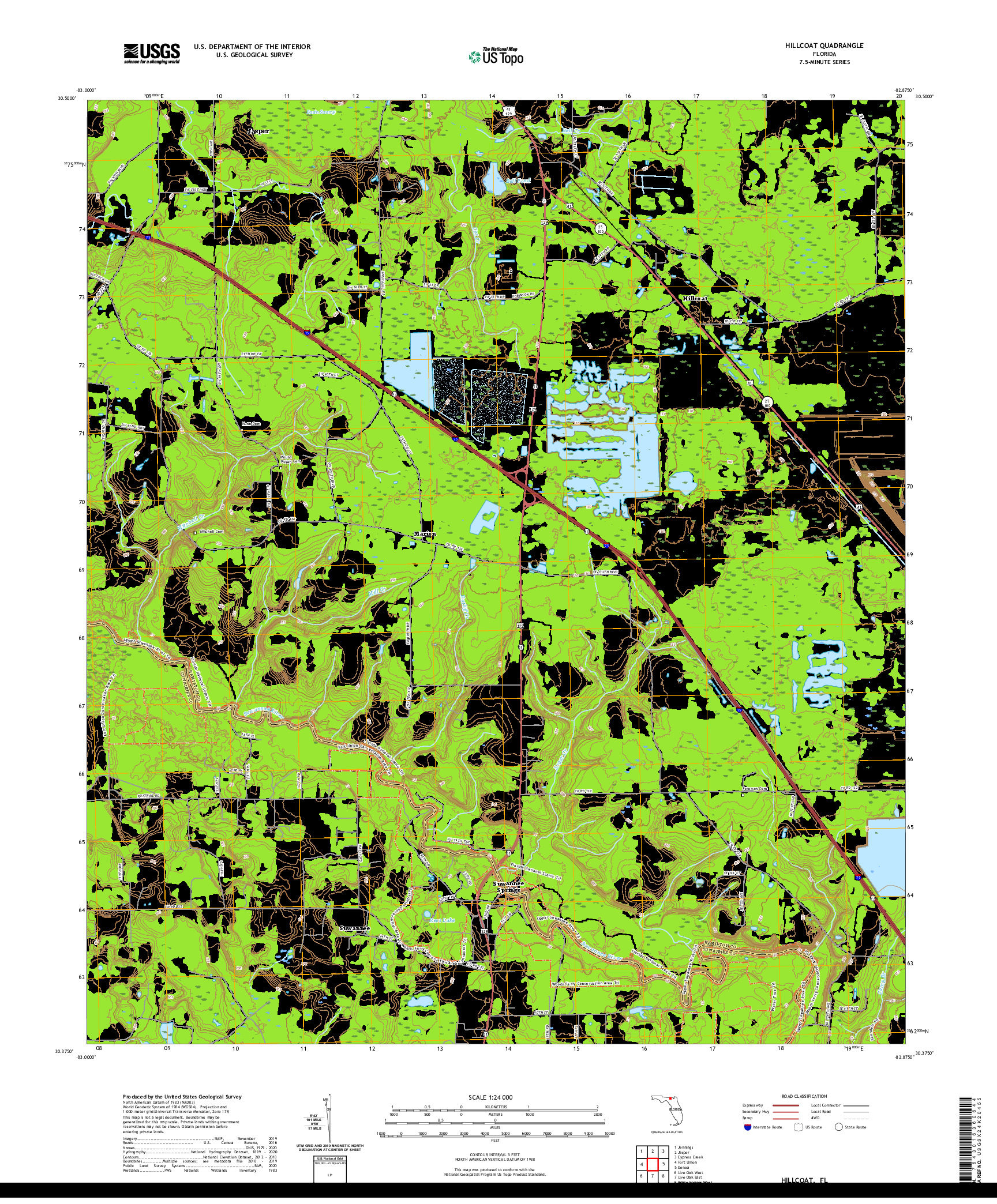 USGS US TOPO 7.5-MINUTE MAP FOR HILLCOAT, FL 2021