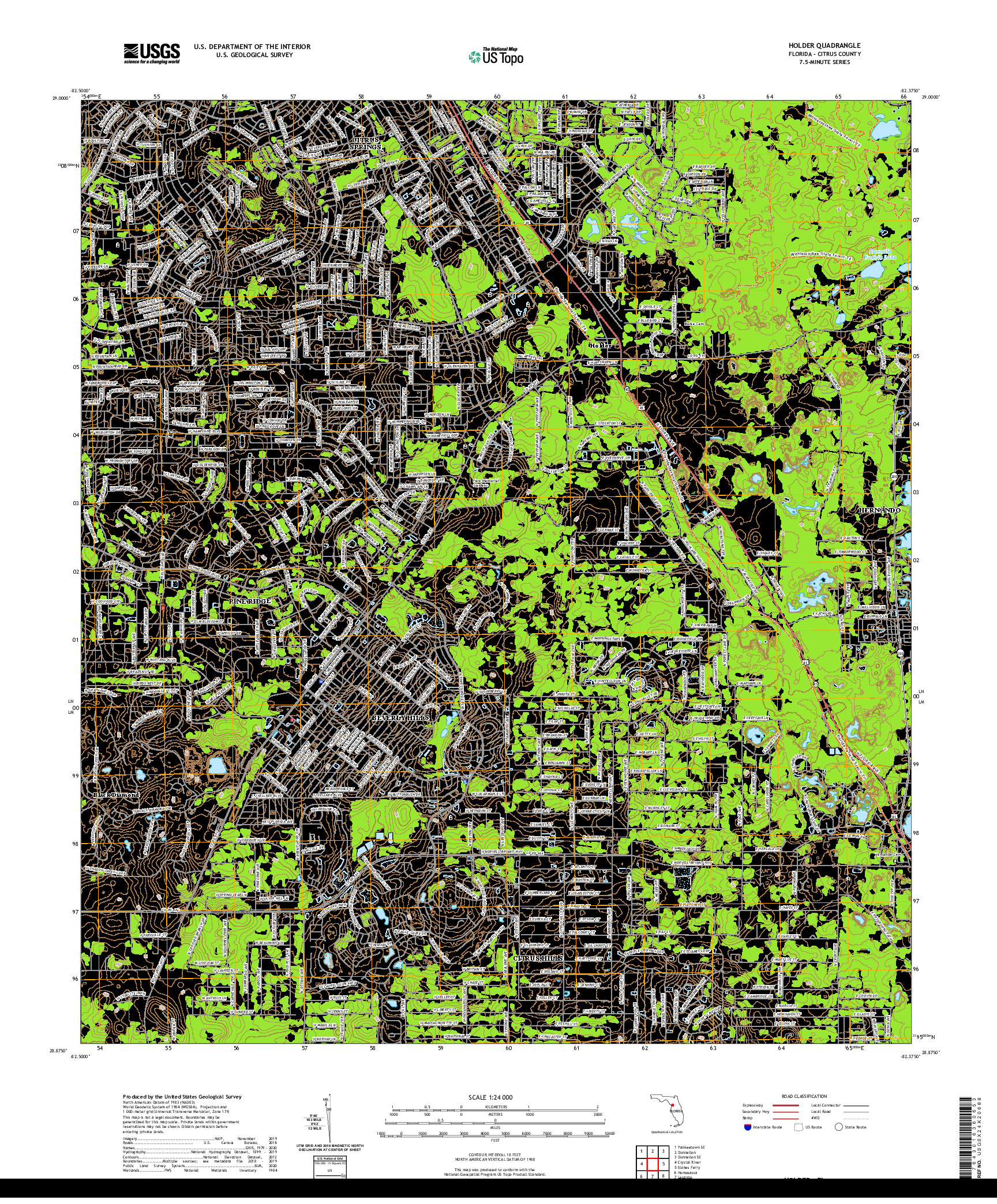 USGS US TOPO 7.5-MINUTE MAP FOR HOLDER, FL 2021