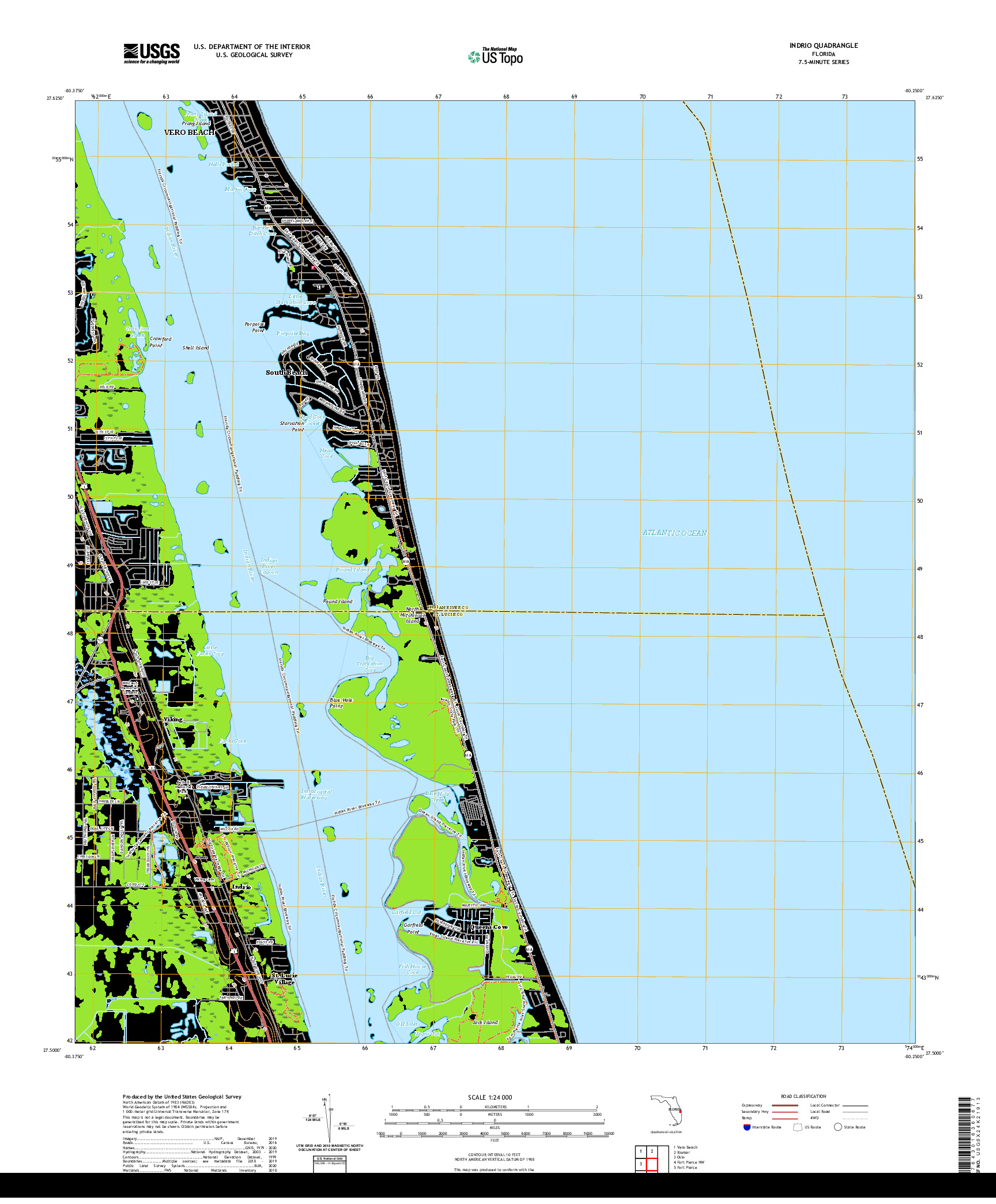 USGS US TOPO 7.5-MINUTE MAP FOR INDRIO, FL 2021