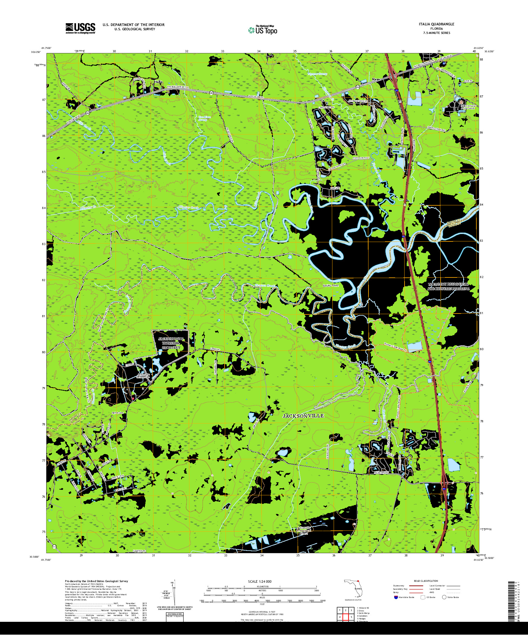 USGS US TOPO 7.5-MINUTE MAP FOR ITALIA, FL 2021