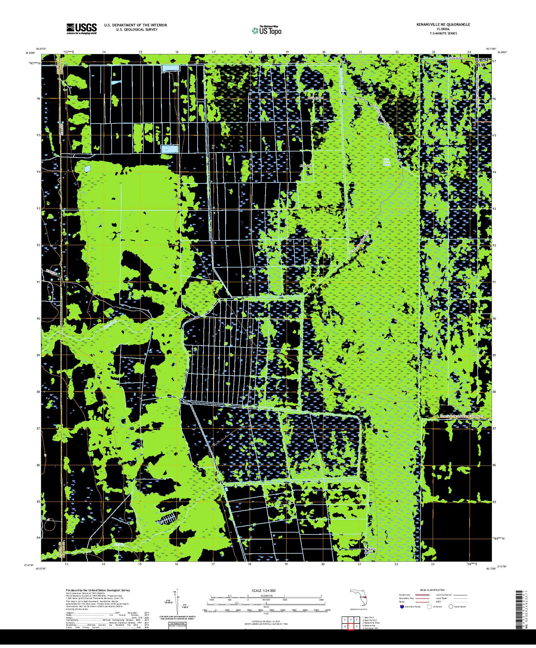 USGS US TOPO 7.5-MINUTE MAP FOR KENANSVILLE NE, FL 2021