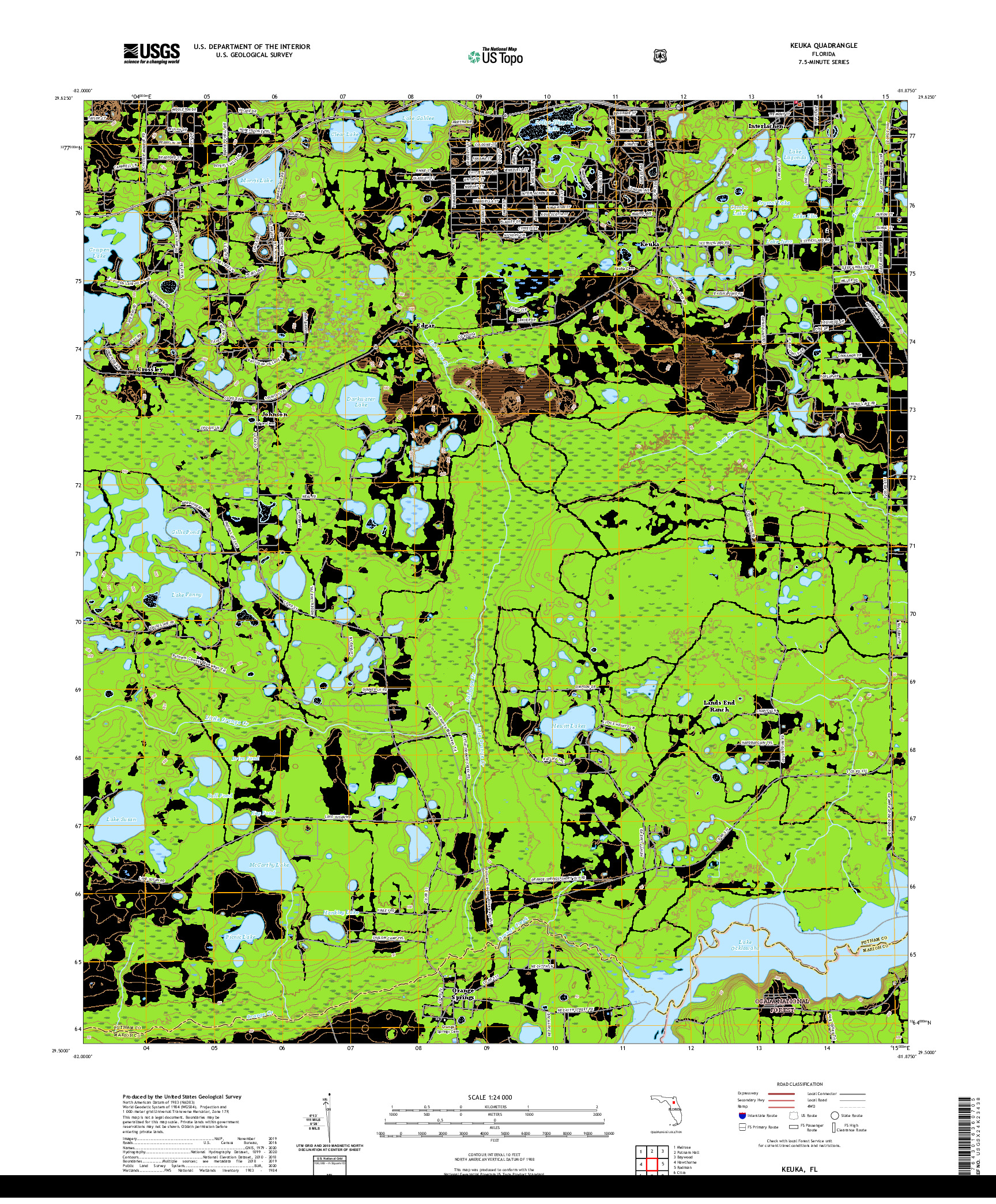 USGS US TOPO 7.5-MINUTE MAP FOR KEUKA, FL 2021