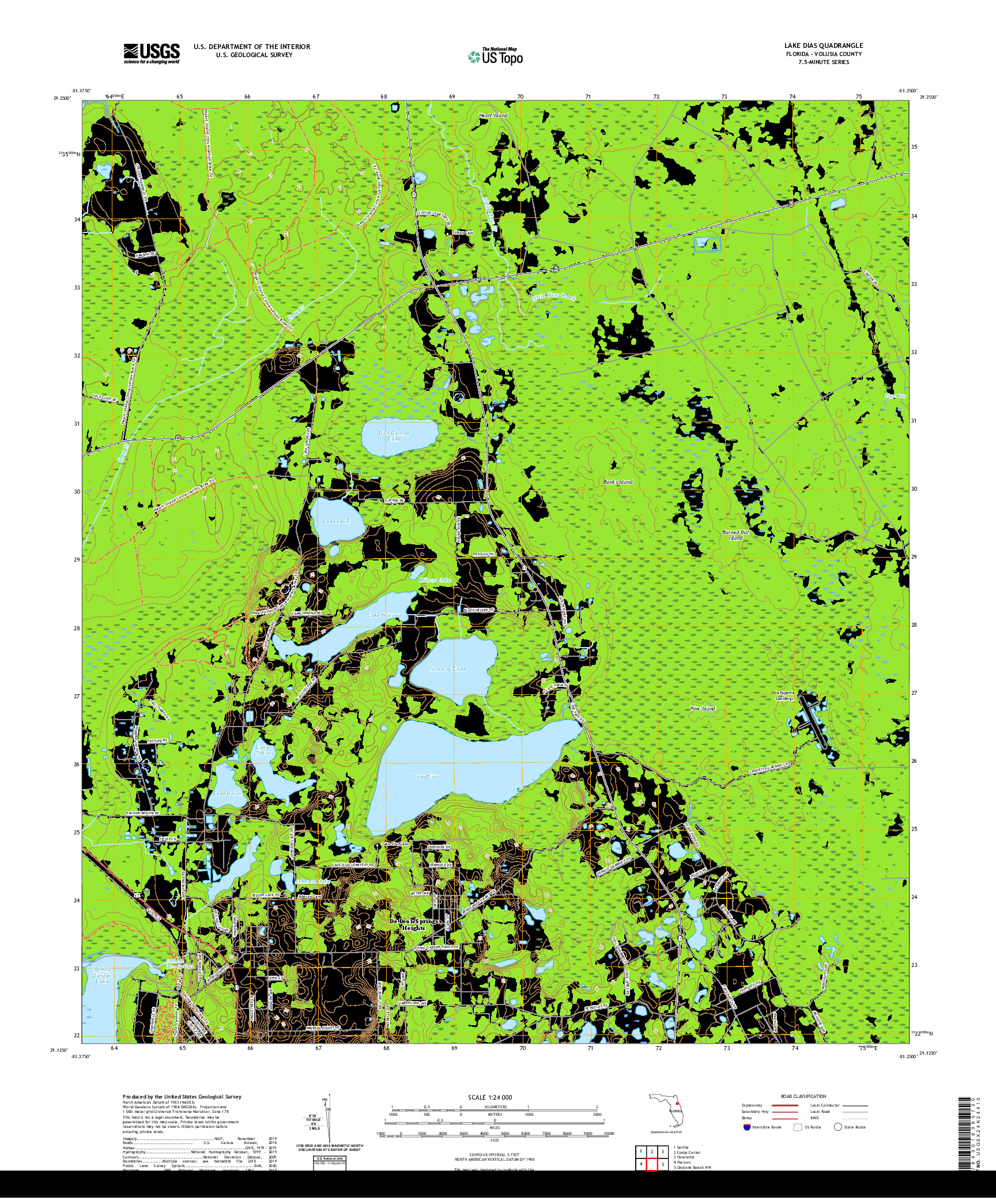 USGS US TOPO 7.5-MINUTE MAP FOR LAKE DIAS, FL 2021