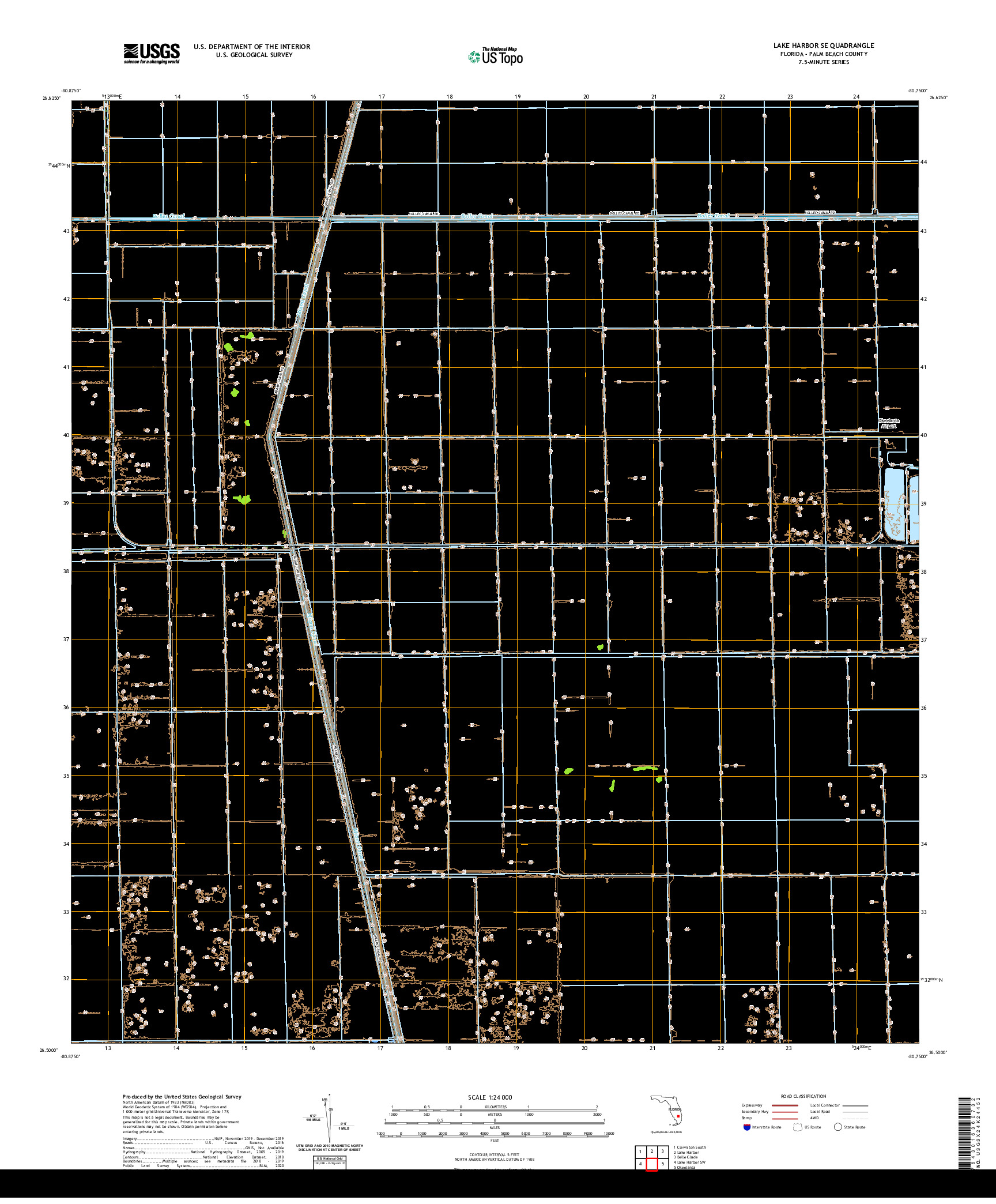 USGS US TOPO 7.5-MINUTE MAP FOR LAKE HARBOR SE, FL 2021