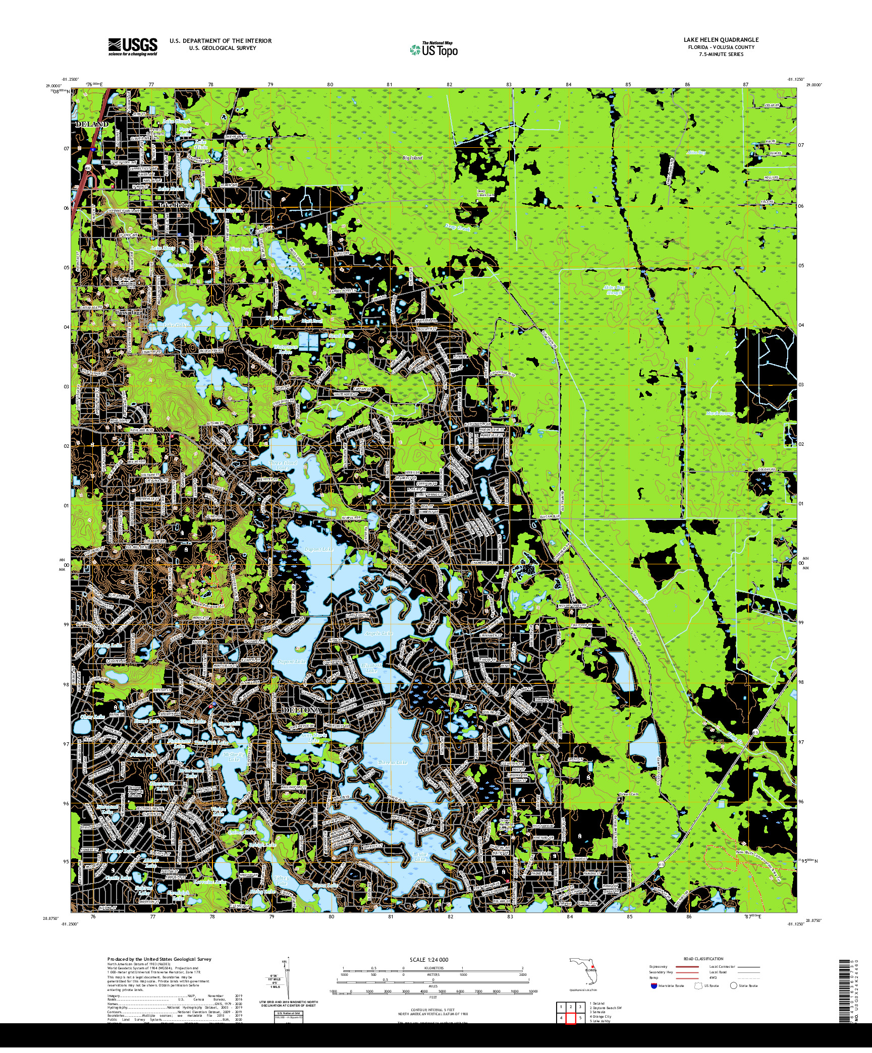 USGS US TOPO 7.5-MINUTE MAP FOR LAKE HELEN, FL 2021