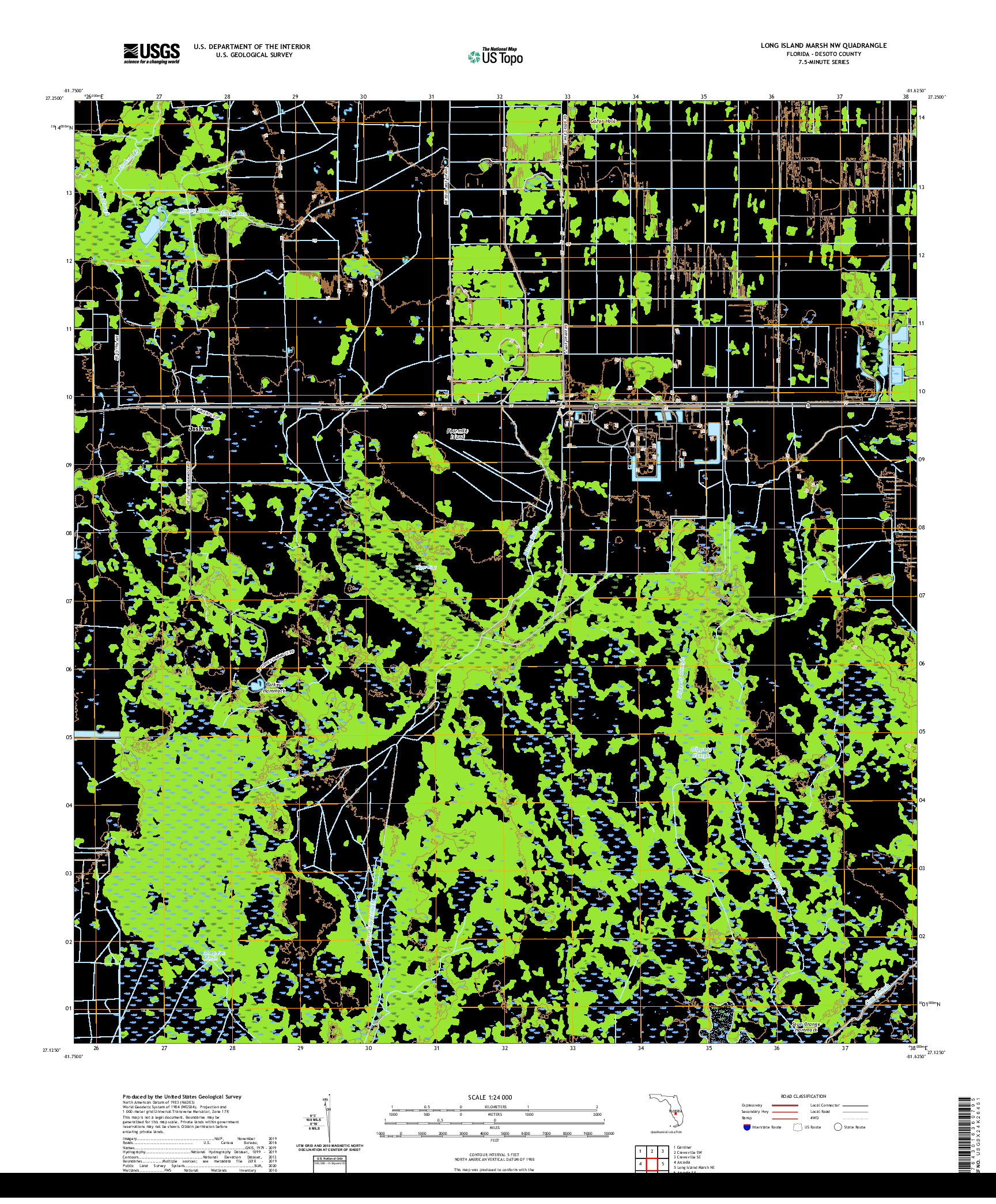 USGS US TOPO 7.5-MINUTE MAP FOR LONG ISLAND MARSH NW, FL 2021