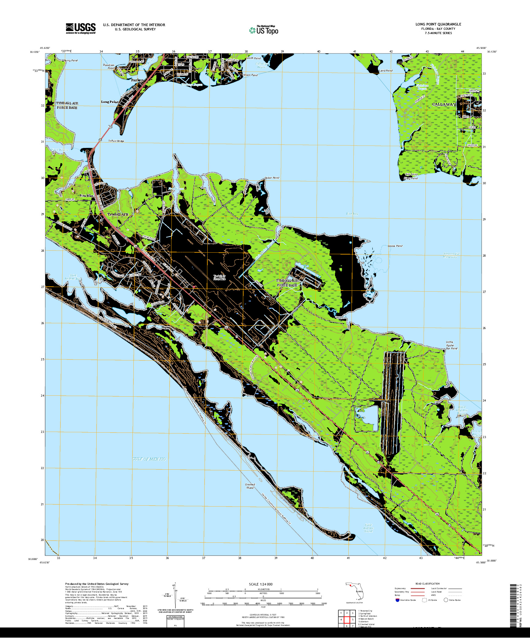 USGS US TOPO 7.5-MINUTE MAP FOR LONG POINT, FL 2021