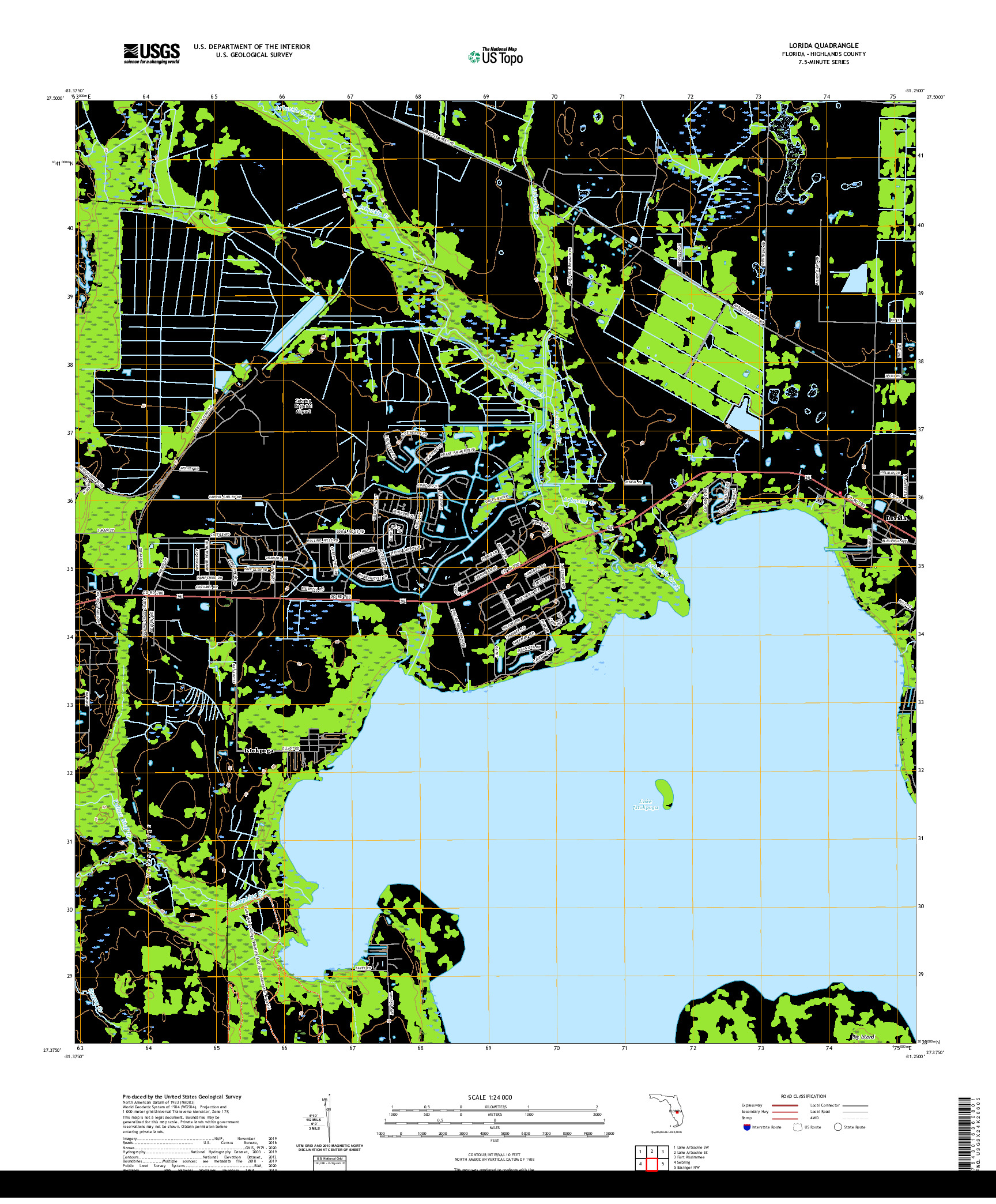 USGS US TOPO 7.5-MINUTE MAP FOR LORIDA, FL 2021