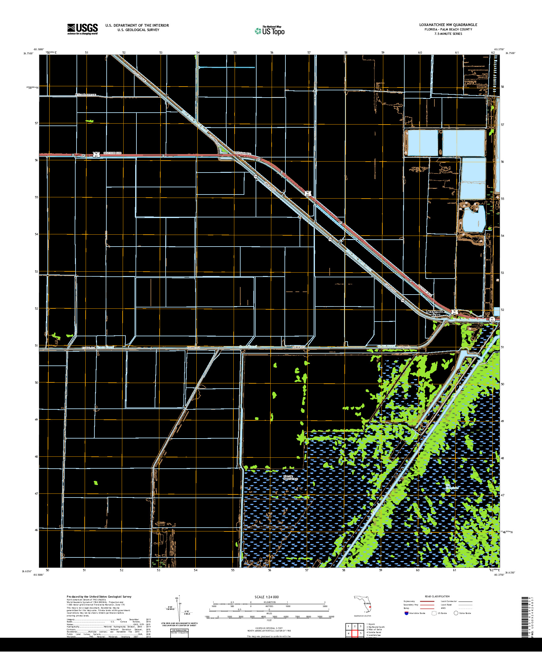 USGS US TOPO 7.5-MINUTE MAP FOR LOXAHATCHEE NW, FL 2021