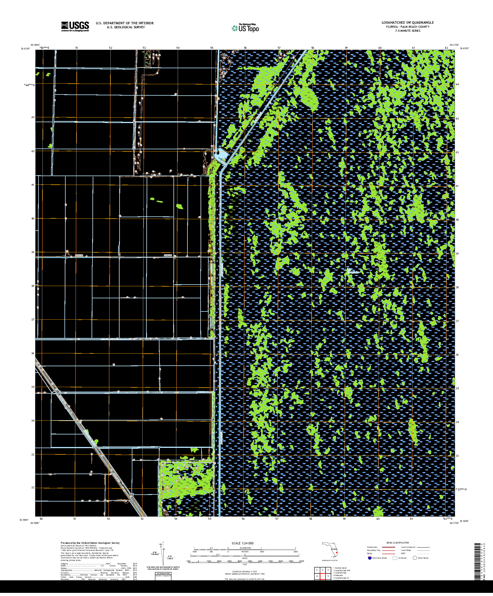 USGS US TOPO 7.5-MINUTE MAP FOR LOXAHATCHEE SW, FL 2021