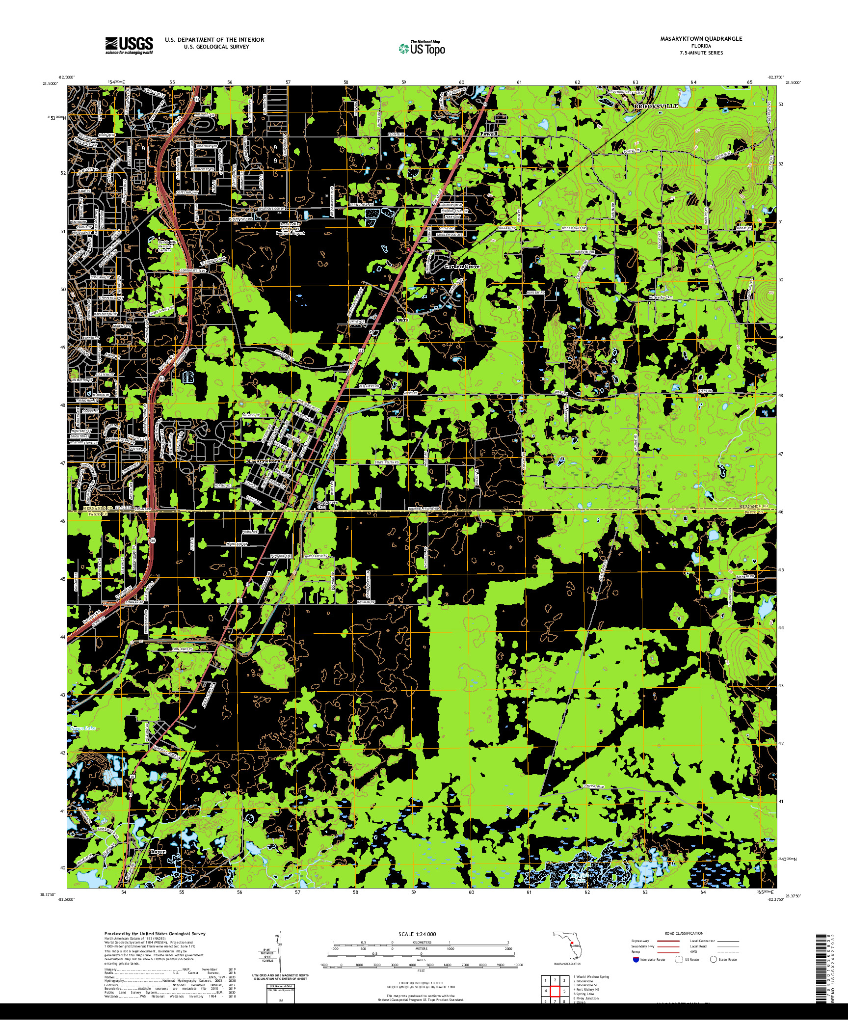 USGS US TOPO 7.5-MINUTE MAP FOR MASARYKTOWN, FL 2021