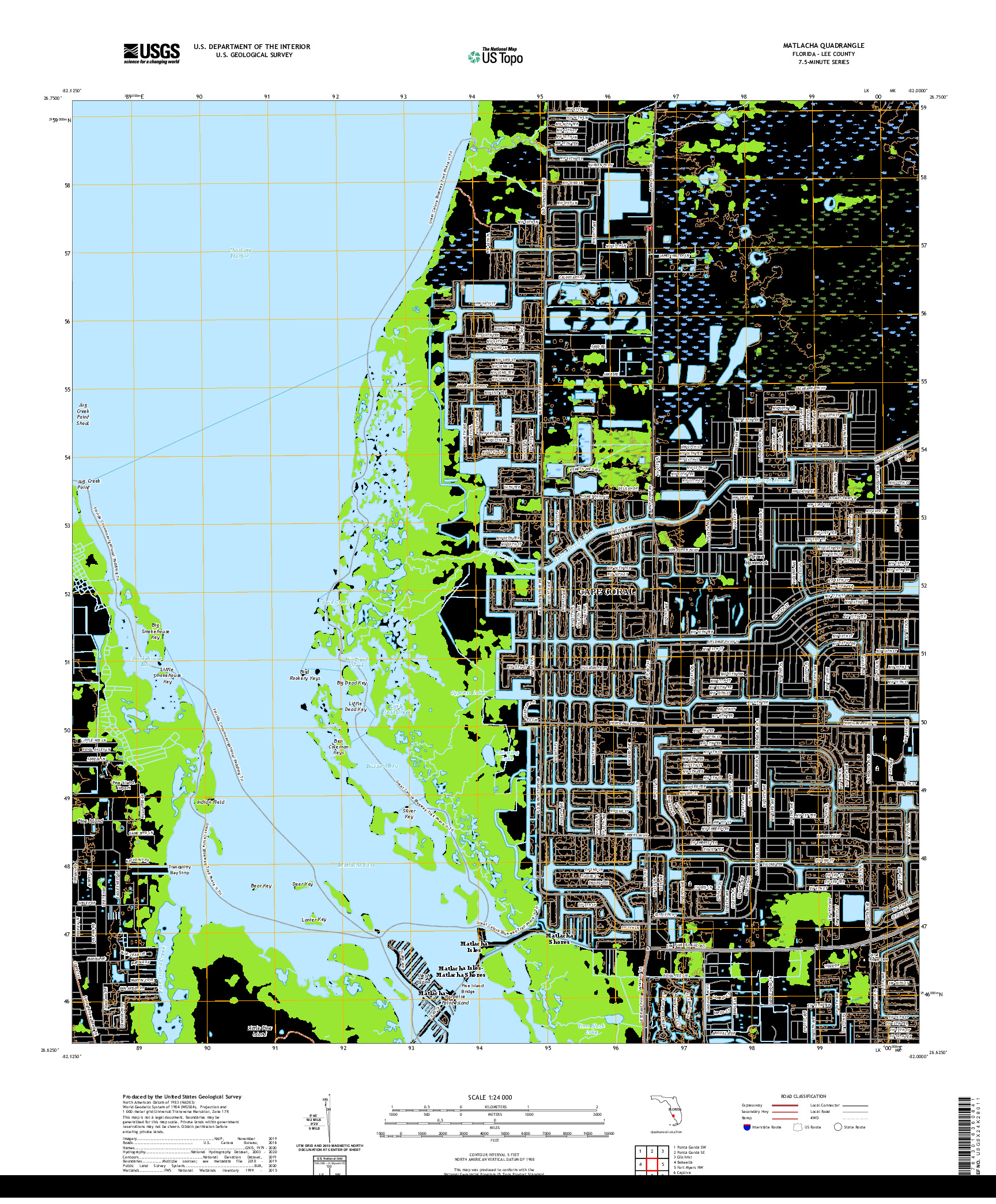 USGS US TOPO 7.5-MINUTE MAP FOR MATLACHA, FL 2021