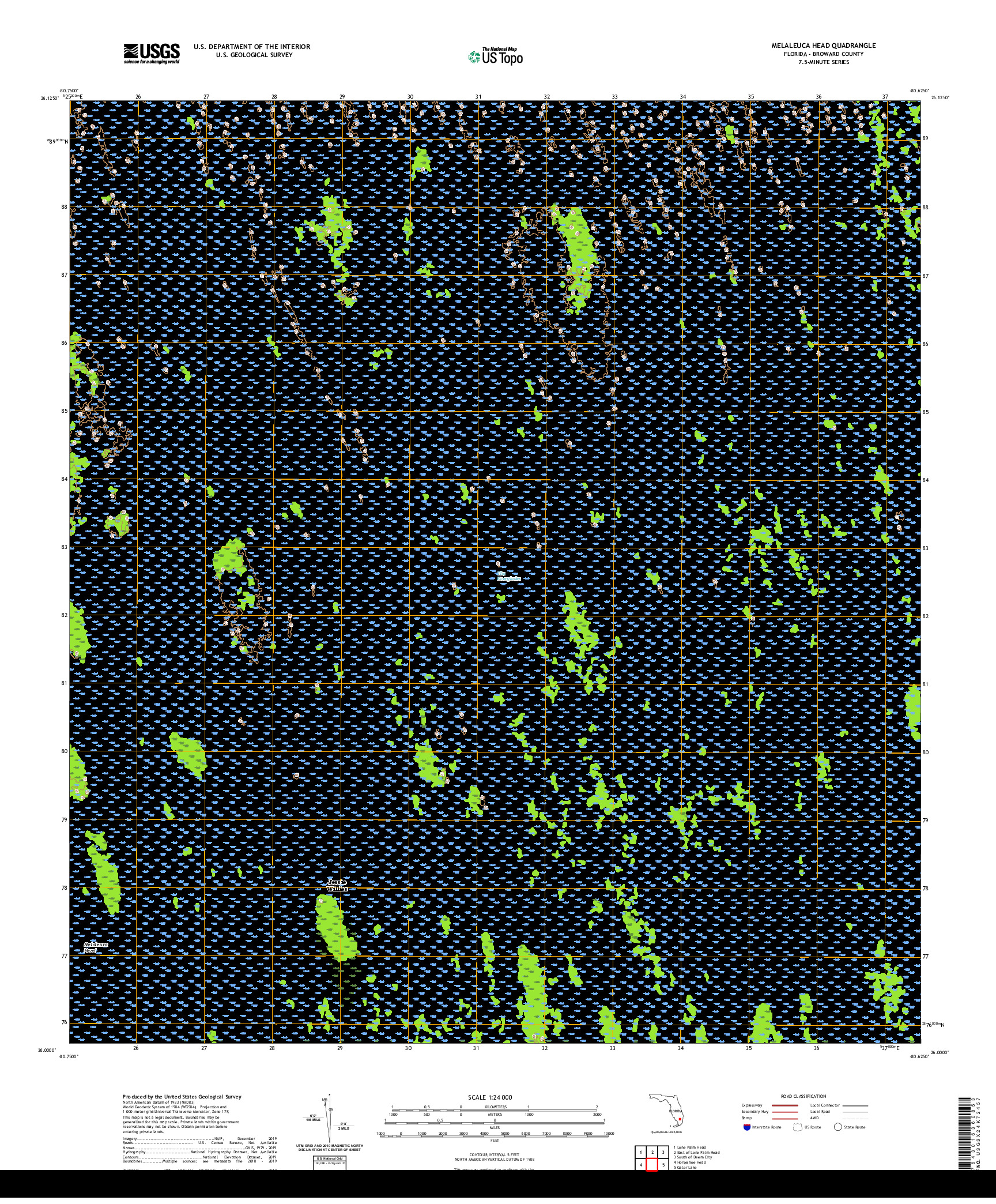 USGS US TOPO 7.5-MINUTE MAP FOR MELALEUCA HEAD, FL 2021