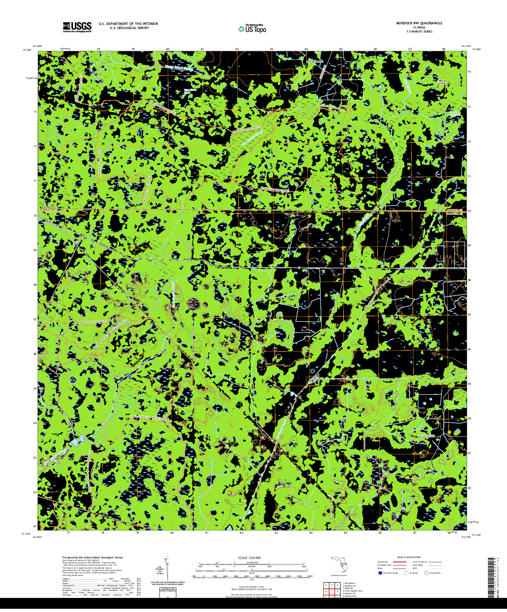 USGS US TOPO 7.5-MINUTE MAP FOR MURDOCK NW, FL 2021