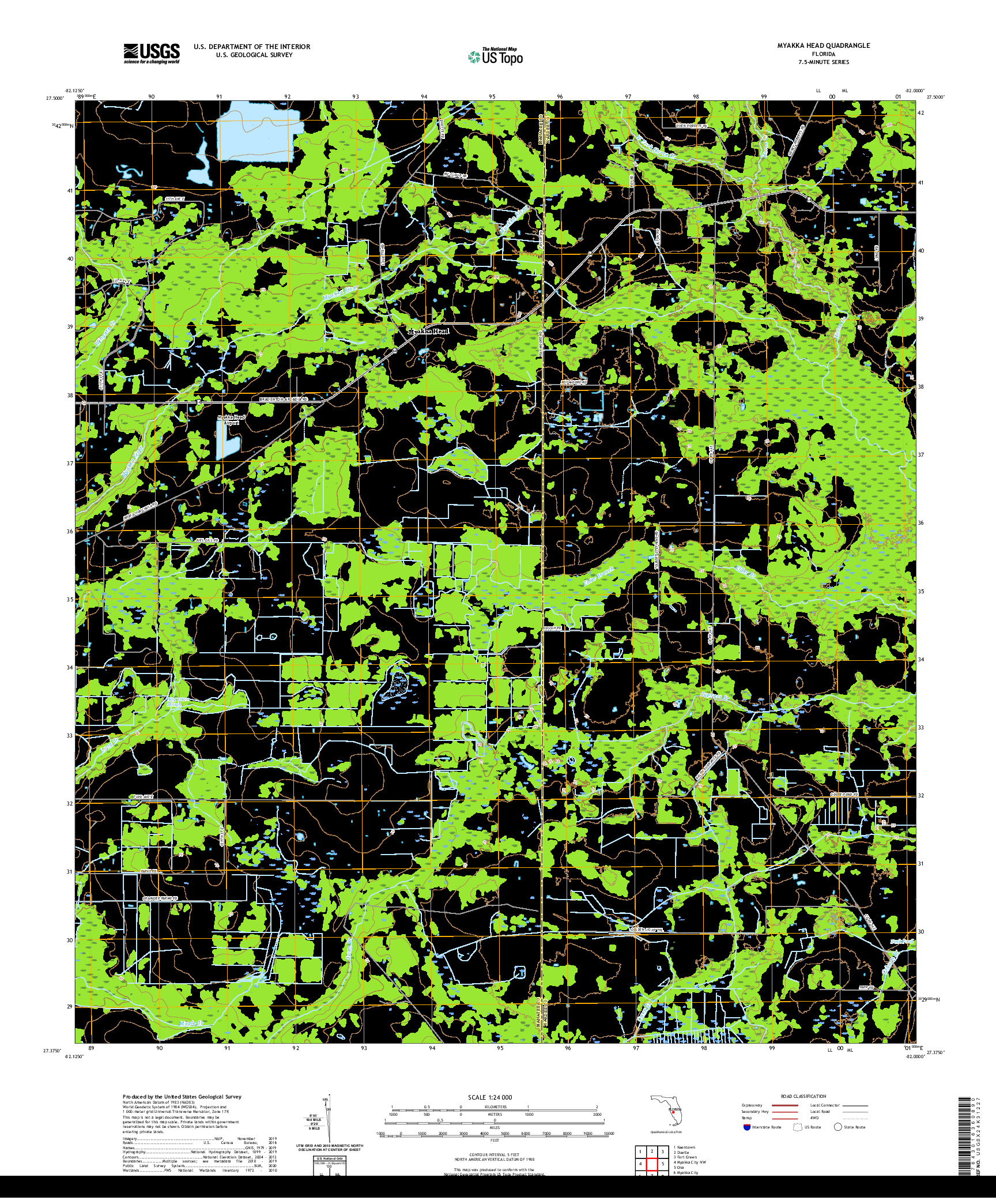 USGS US TOPO 7.5-MINUTE MAP FOR MYAKKA HEAD, FL 2021