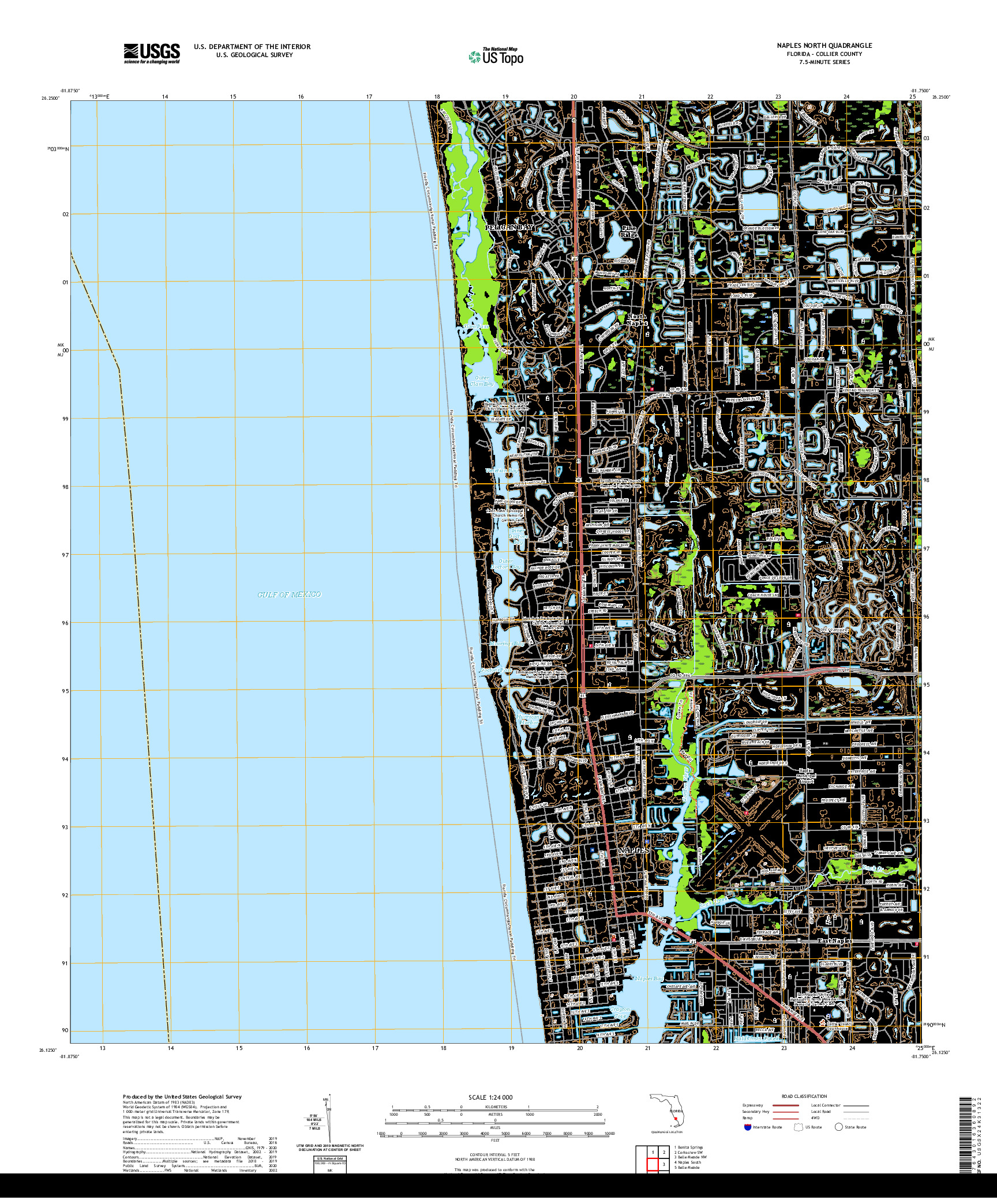 USGS US TOPO 7.5-MINUTE MAP FOR NAPLES NORTH, FL 2021