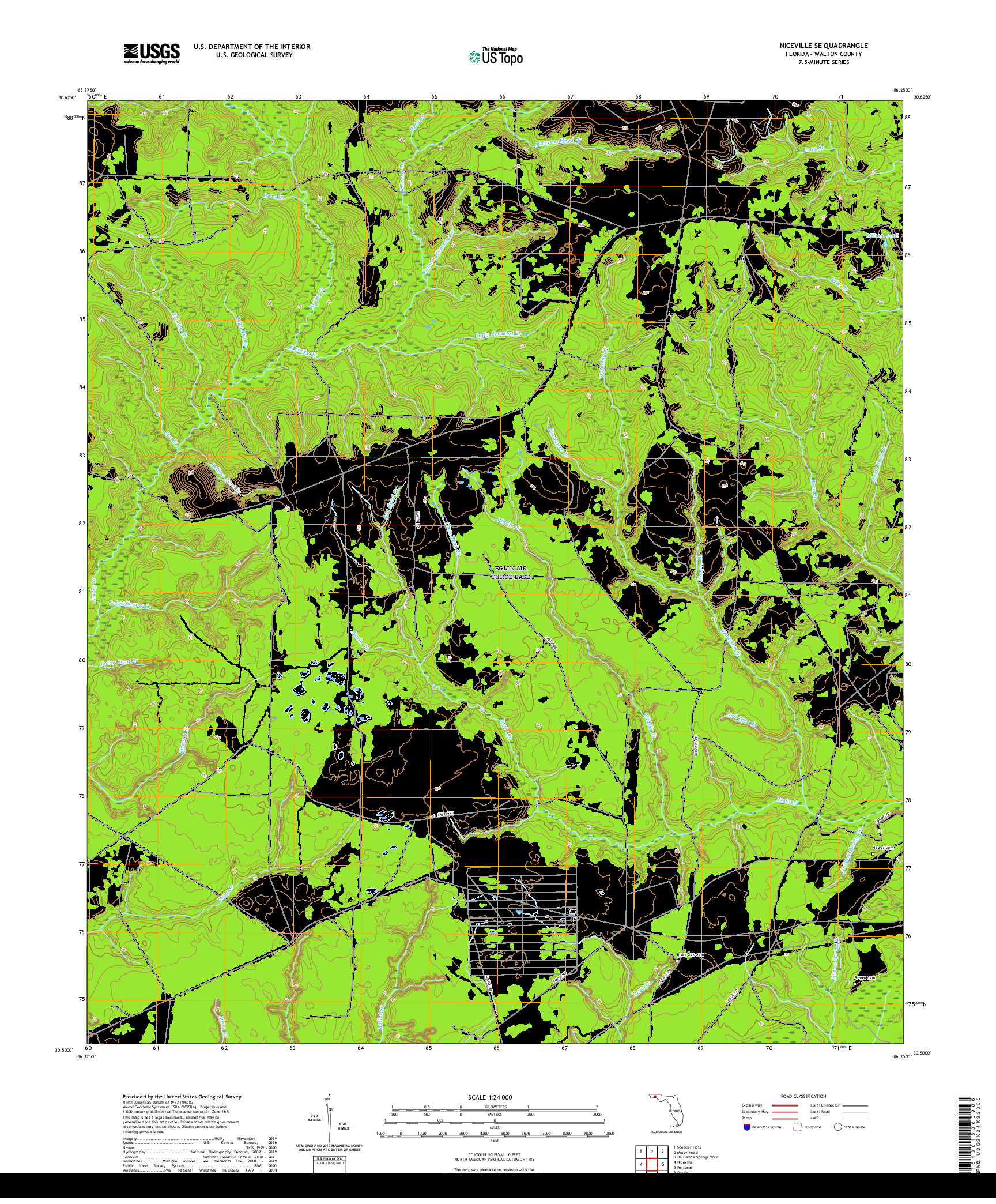 USGS US TOPO 7.5-MINUTE MAP FOR NICEVILLE SE, FL 2021