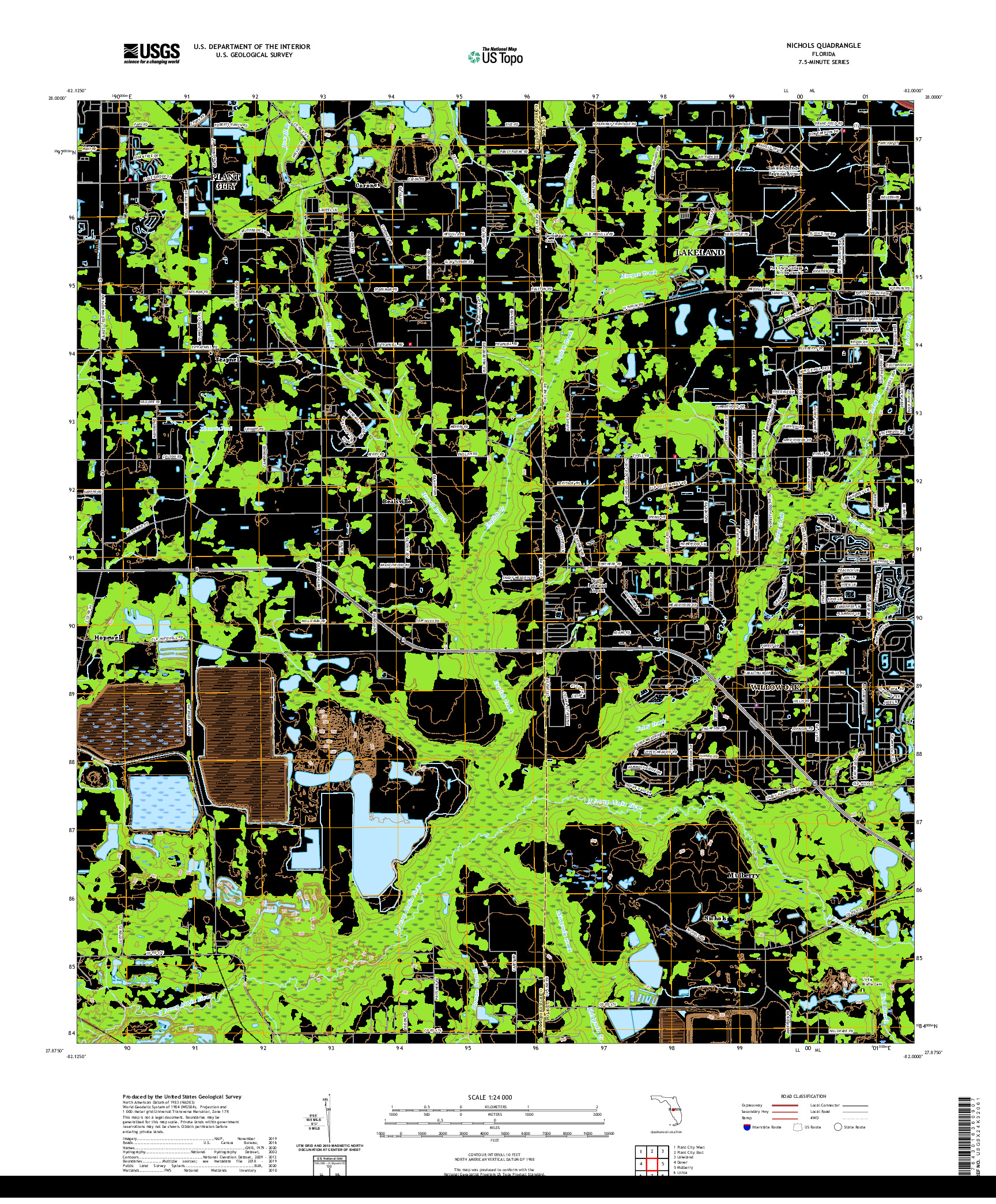 USGS US TOPO 7.5-MINUTE MAP FOR NICHOLS, FL 2021