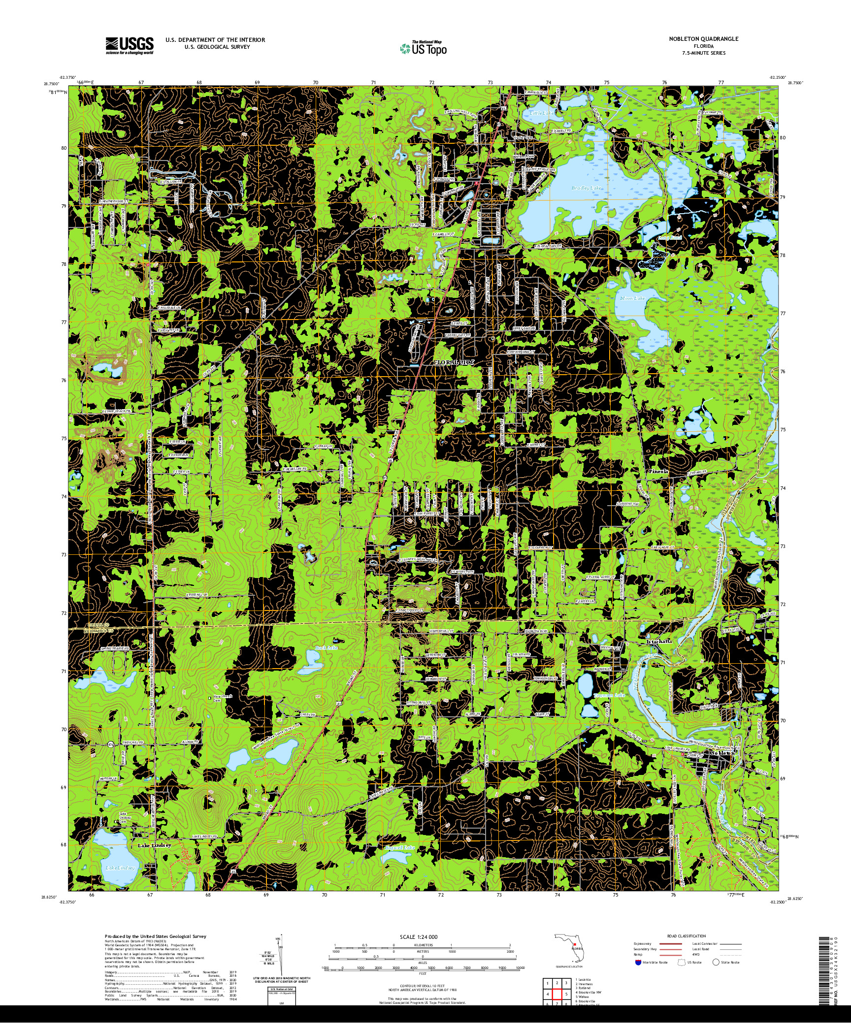 USGS US TOPO 7.5-MINUTE MAP FOR NOBLETON, FL 2021