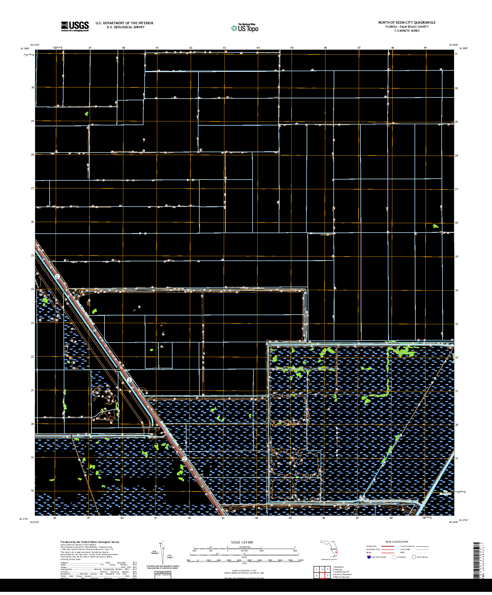 USGS US TOPO 7.5-MINUTE MAP FOR NORTH OF DEEM CITY, FL 2021