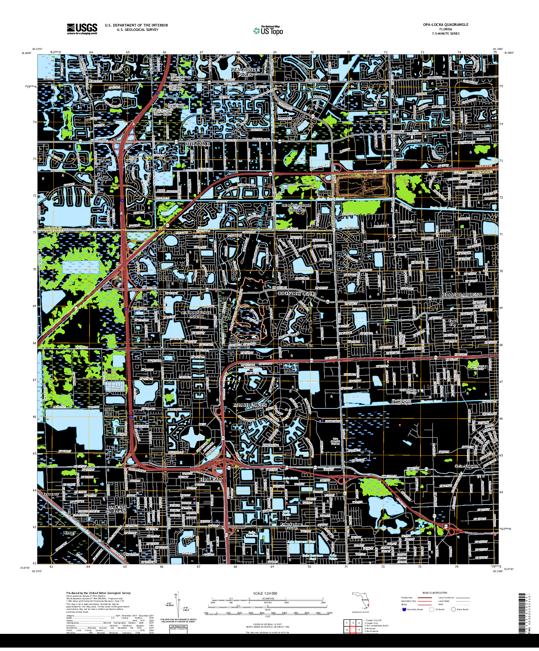 USGS US TOPO 7.5-MINUTE MAP FOR OPA-LOCKA, FL 2021