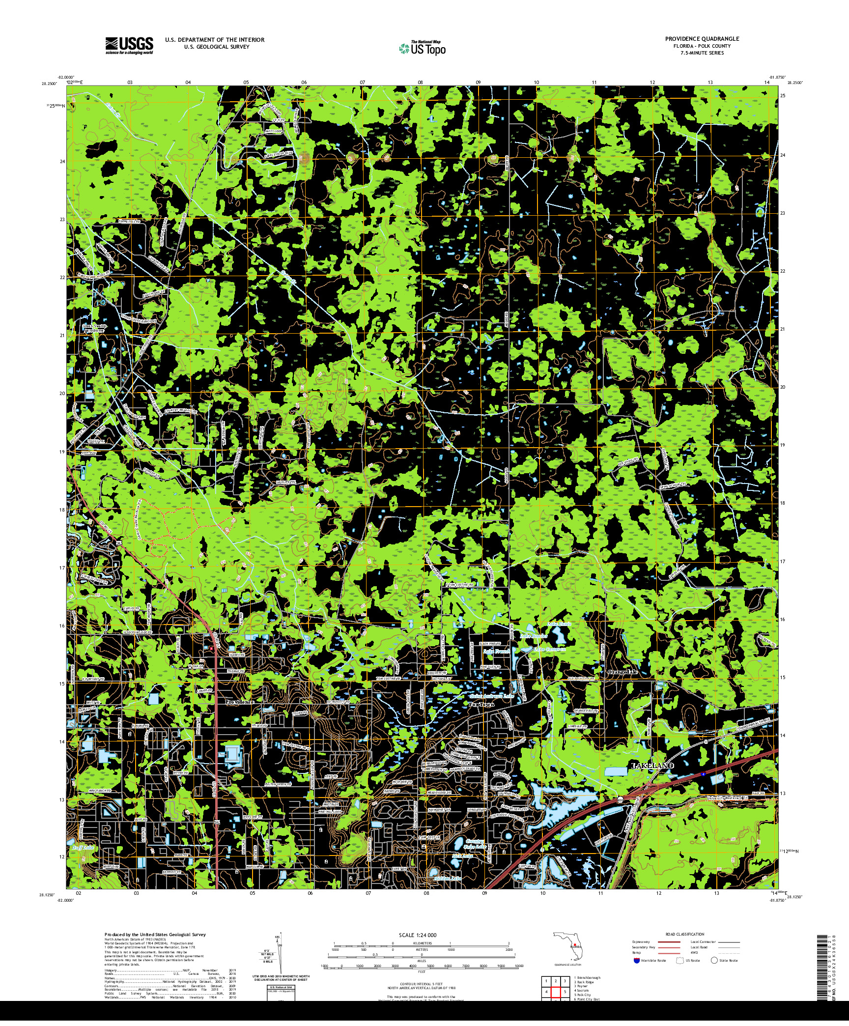 USGS US TOPO 7.5-MINUTE MAP FOR PROVIDENCE, FL 2021