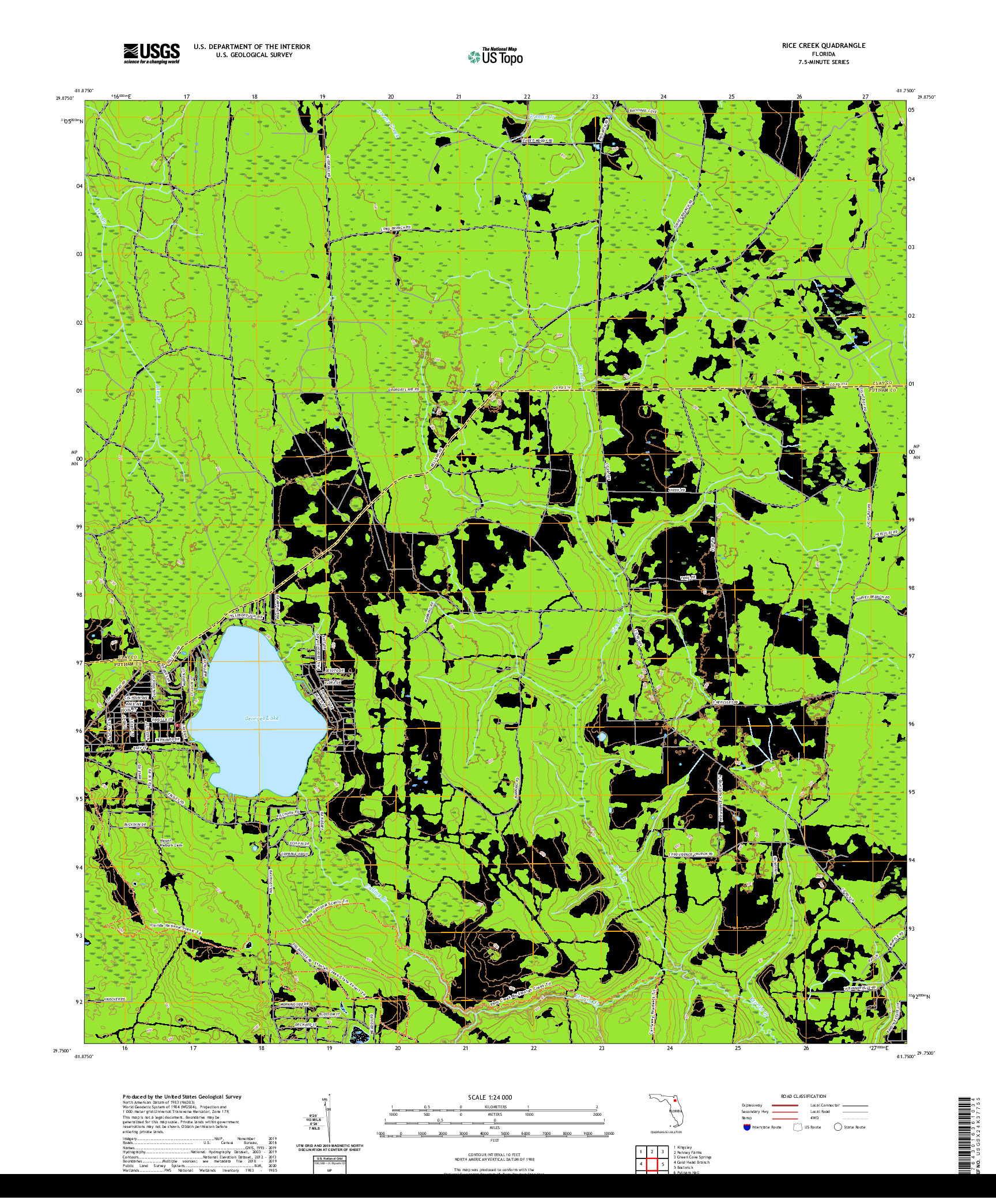 USGS US TOPO 7.5-MINUTE MAP FOR RICE CREEK, FL 2021