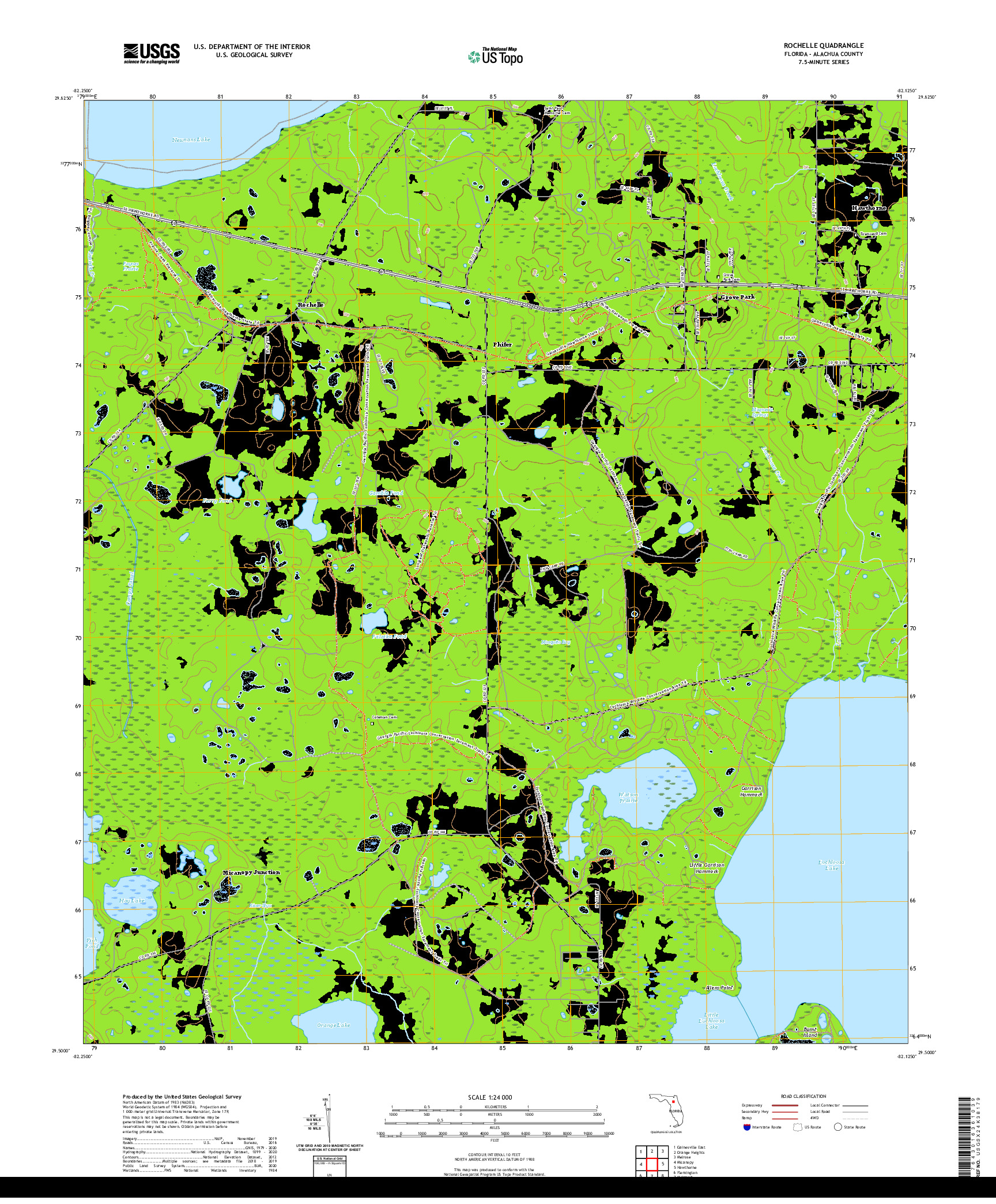 USGS US TOPO 7.5-MINUTE MAP FOR ROCHELLE, FL 2021