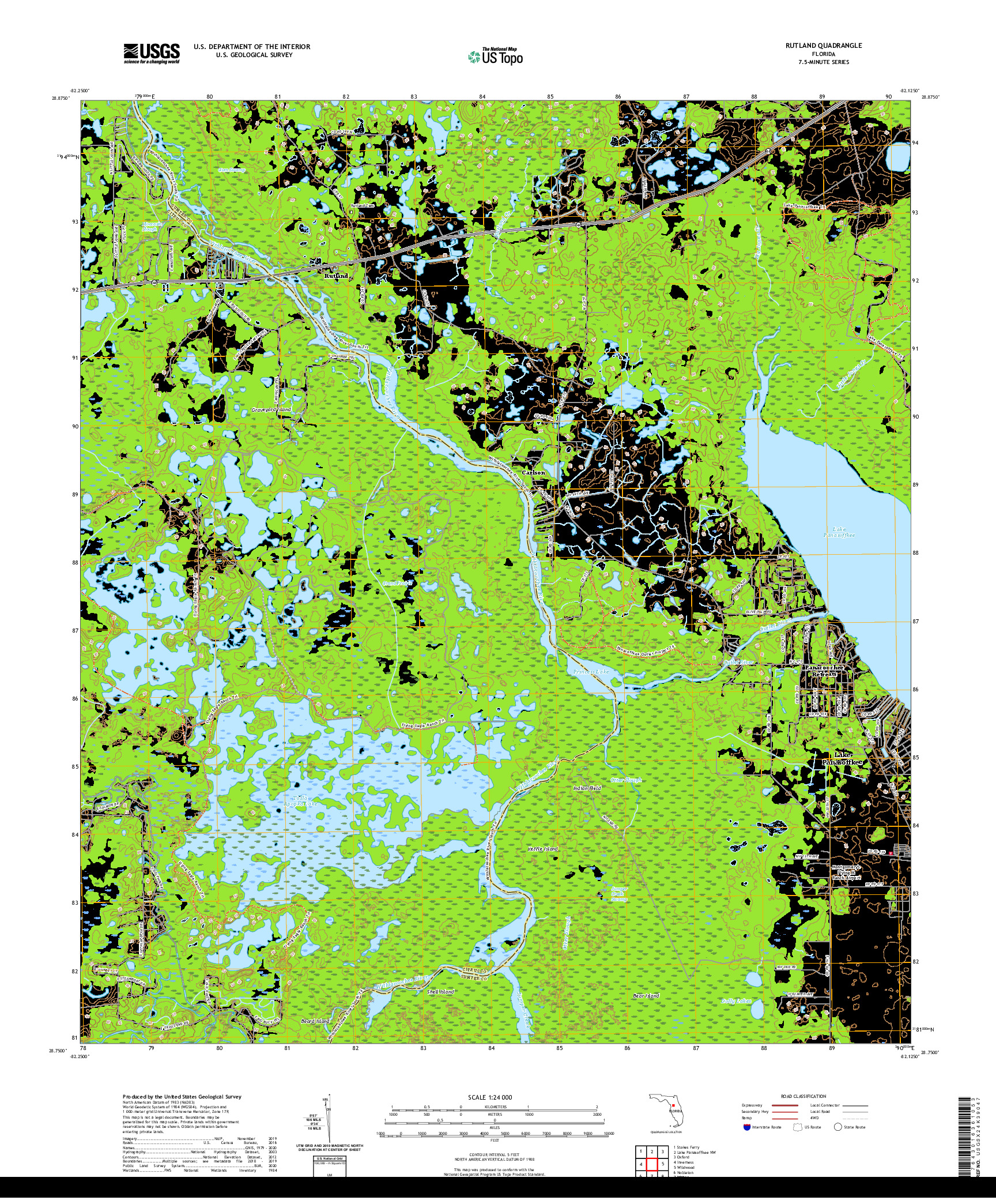 USGS US TOPO 7.5-MINUTE MAP FOR RUTLAND, FL 2021