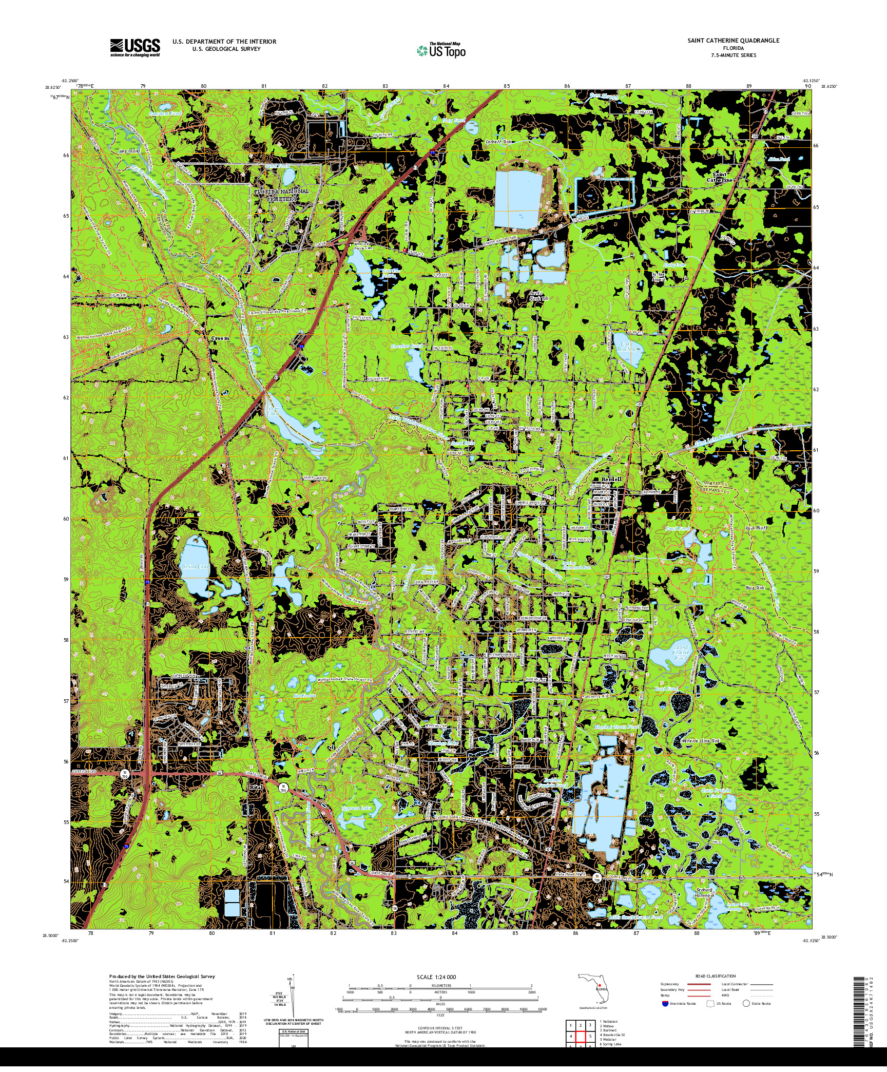 USGS US TOPO 7.5-MINUTE MAP FOR SAINT CATHERINE, FL 2021