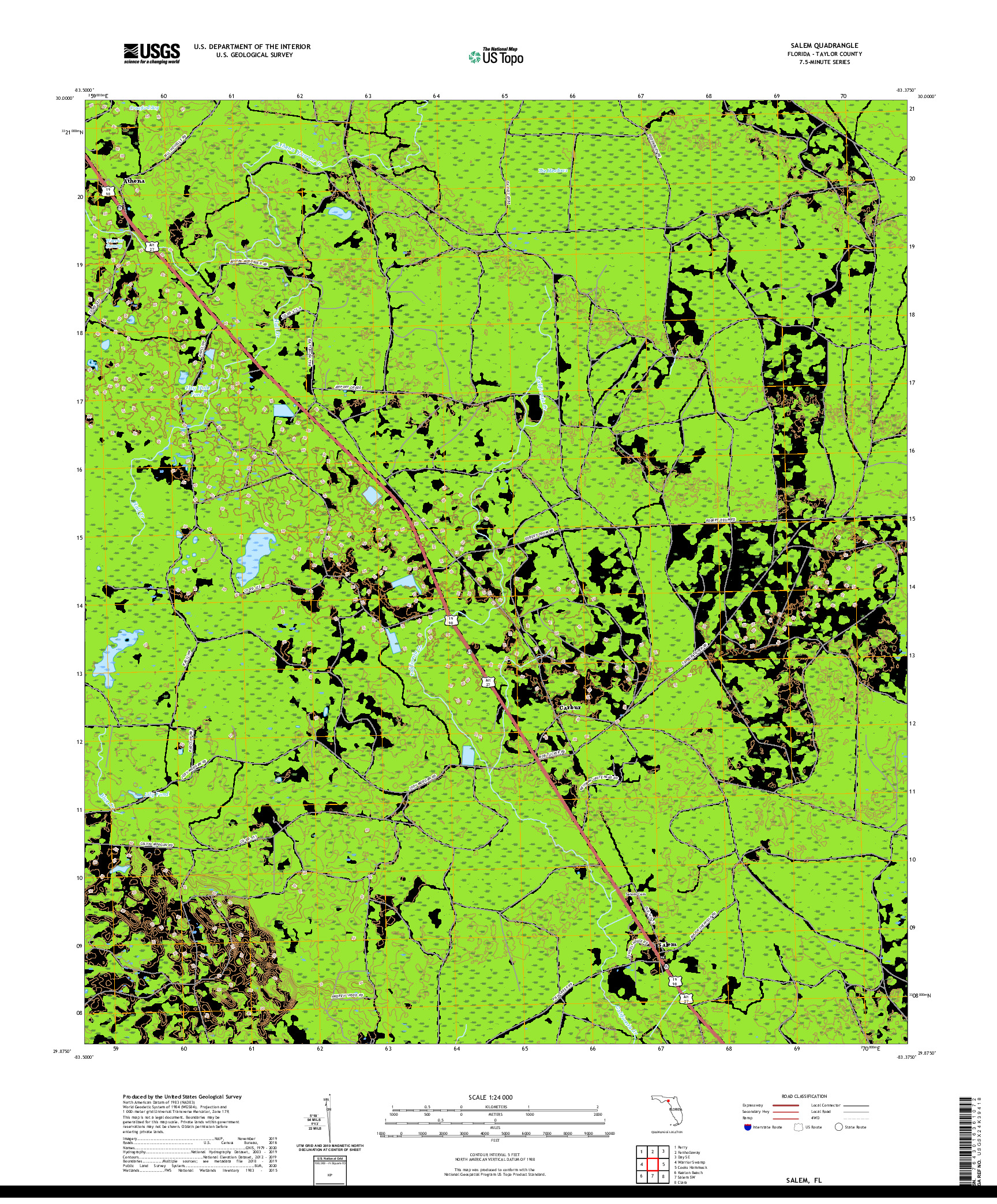 USGS US TOPO 7.5-MINUTE MAP FOR SALEM, FL 2021