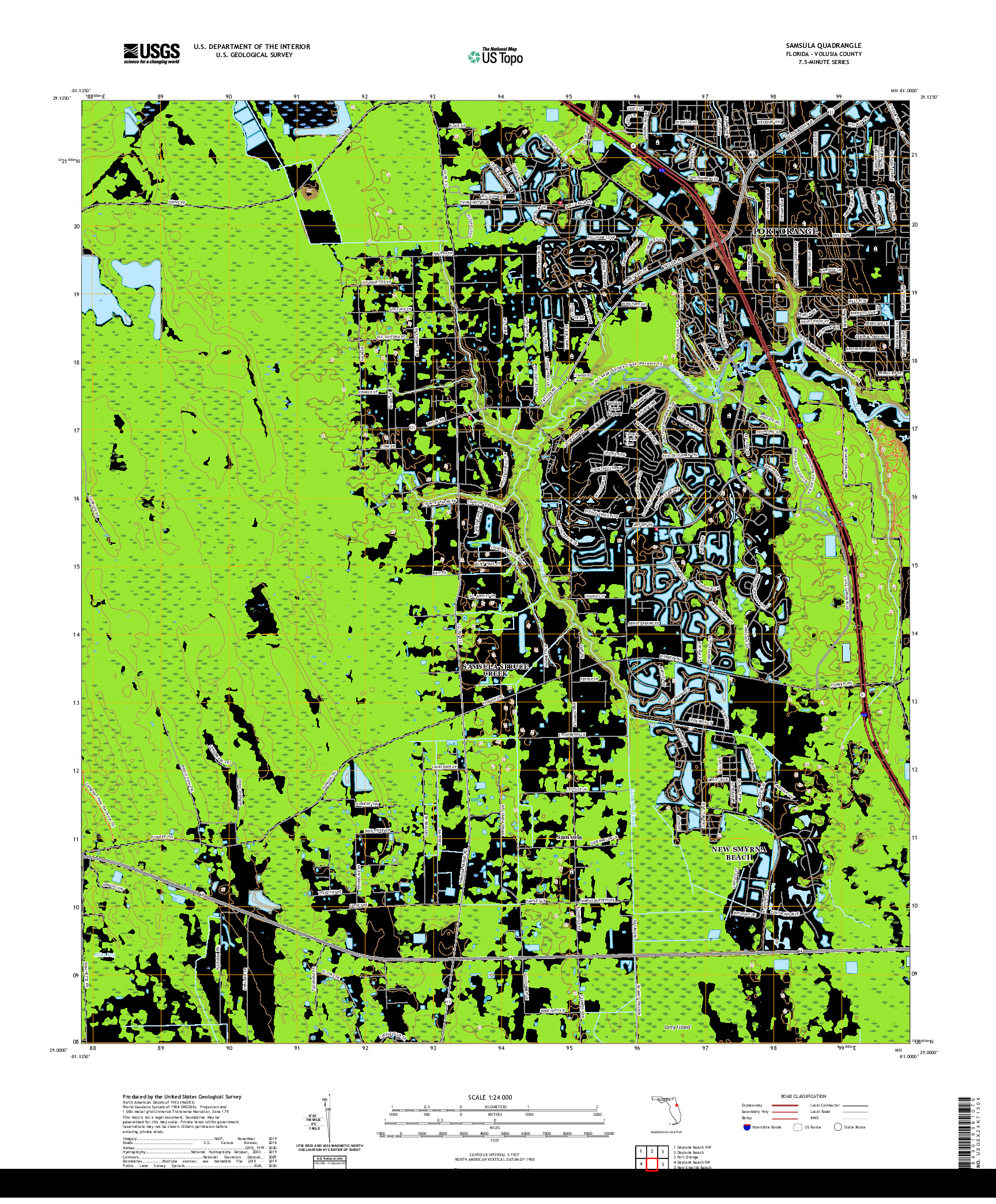 USGS US TOPO 7.5-MINUTE MAP FOR SAMSULA, FL 2021