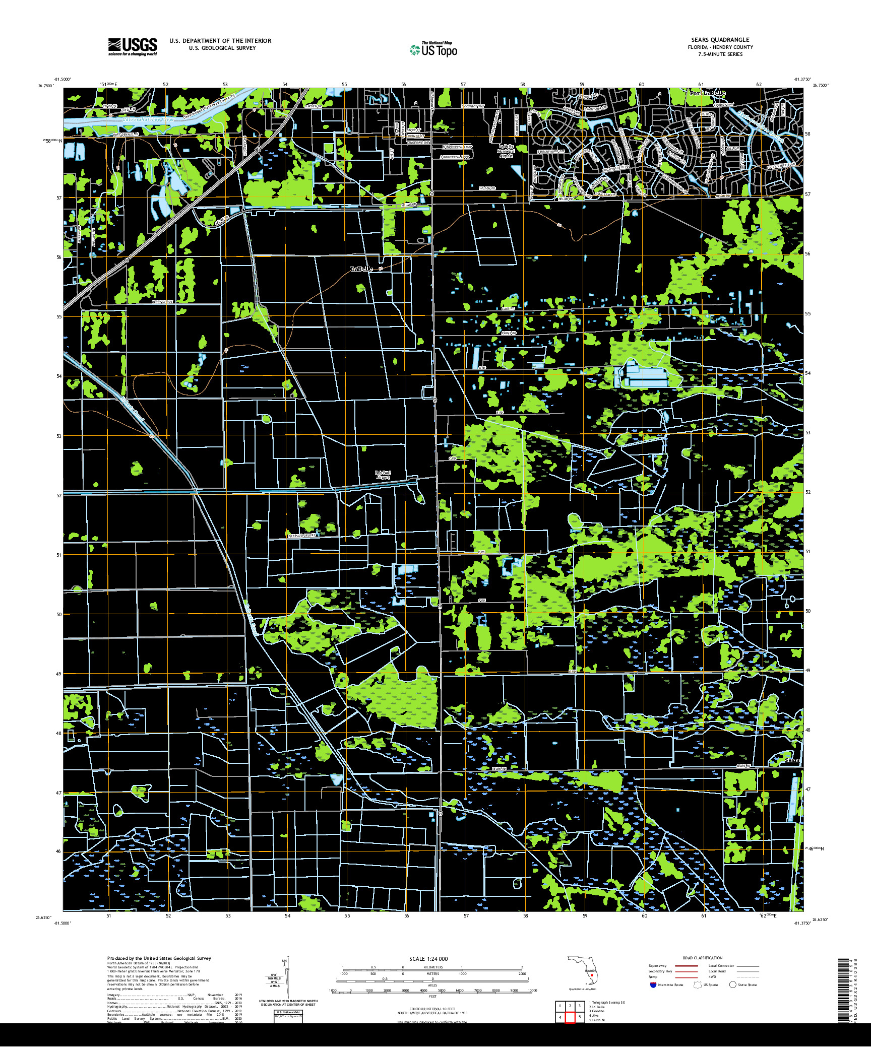 USGS US TOPO 7.5-MINUTE MAP FOR SEARS, FL 2021