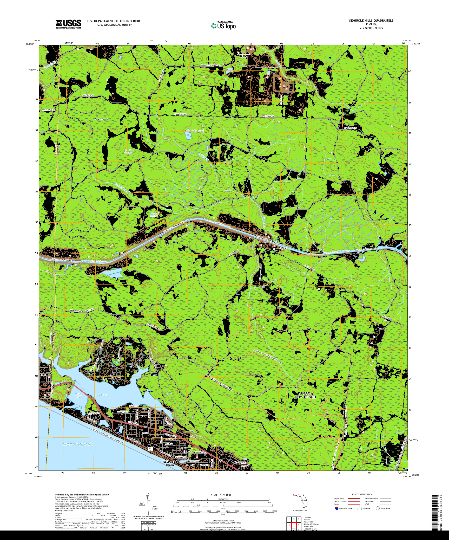 USGS US TOPO 7.5-MINUTE MAP FOR SEMINOLE HILLS, FL 2021