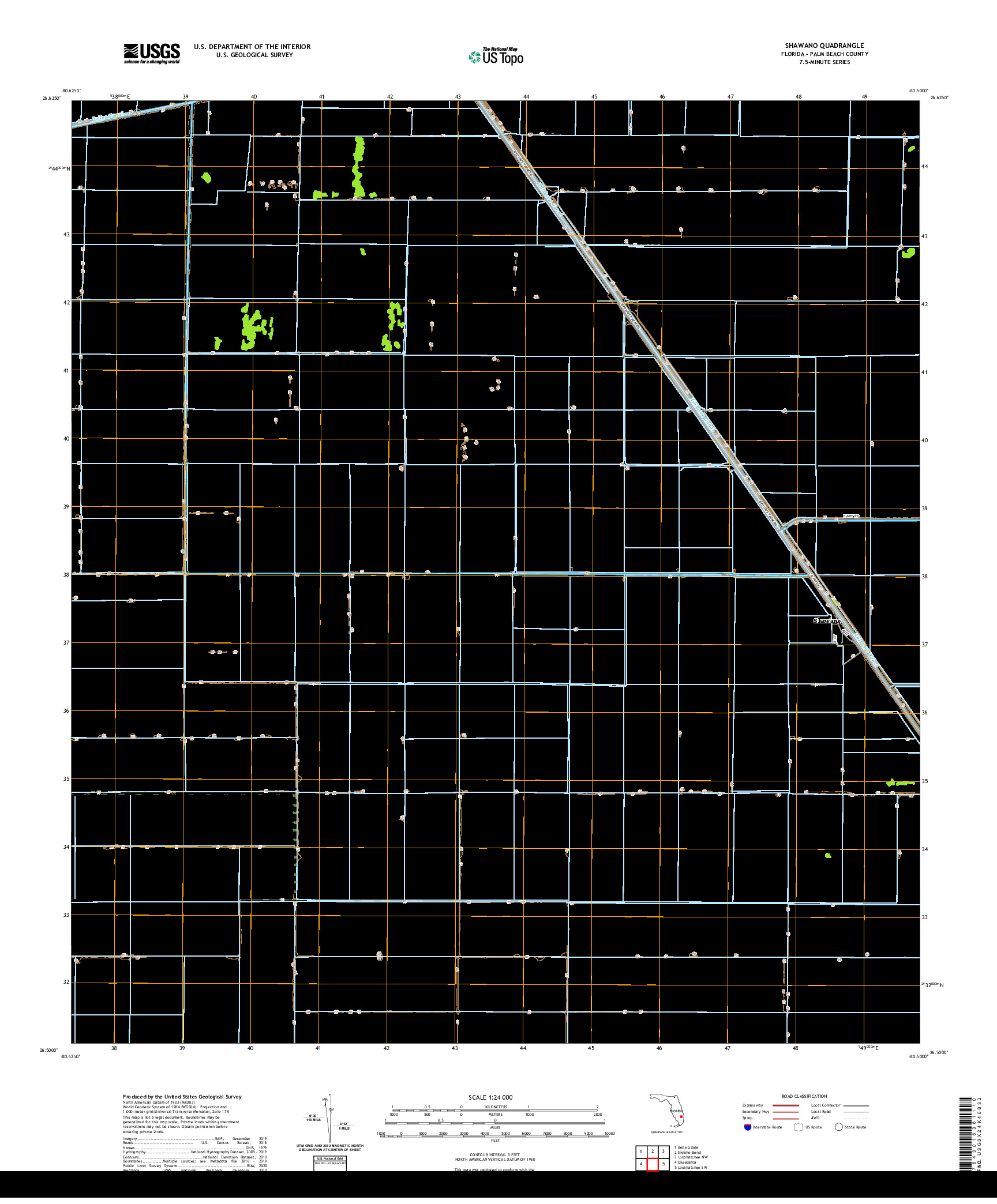 USGS US TOPO 7.5-MINUTE MAP FOR SHAWANO, FL 2021