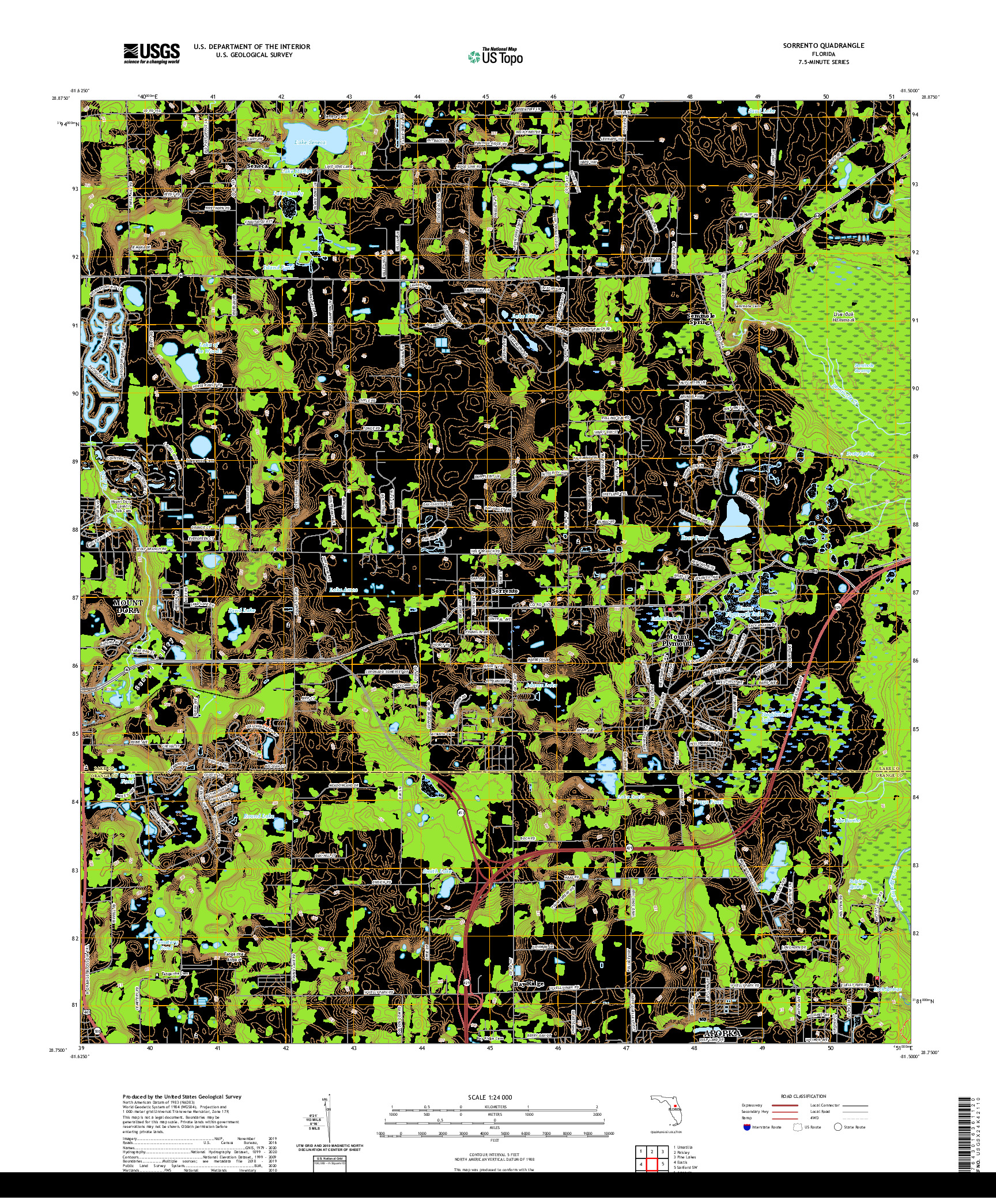 USGS US TOPO 7.5-MINUTE MAP FOR SORRENTO, FL 2021