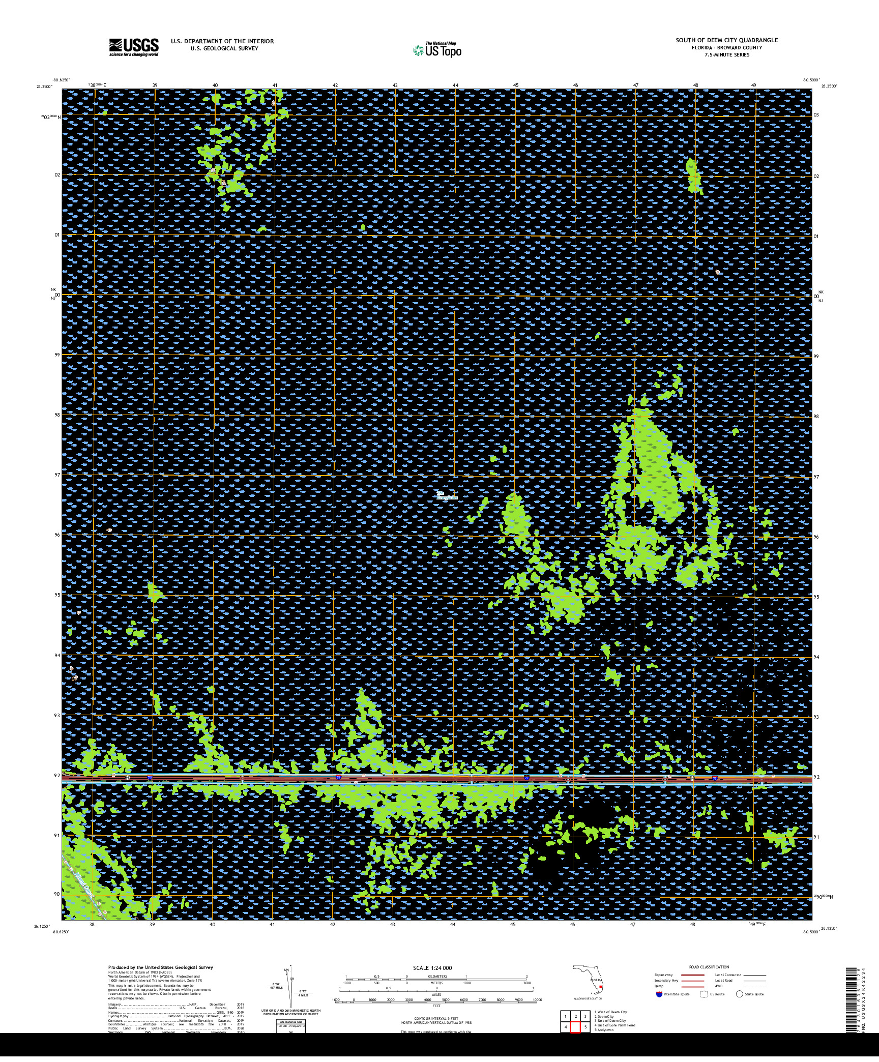 USGS US TOPO 7.5-MINUTE MAP FOR SOUTH OF DEEM CITY, FL 2021