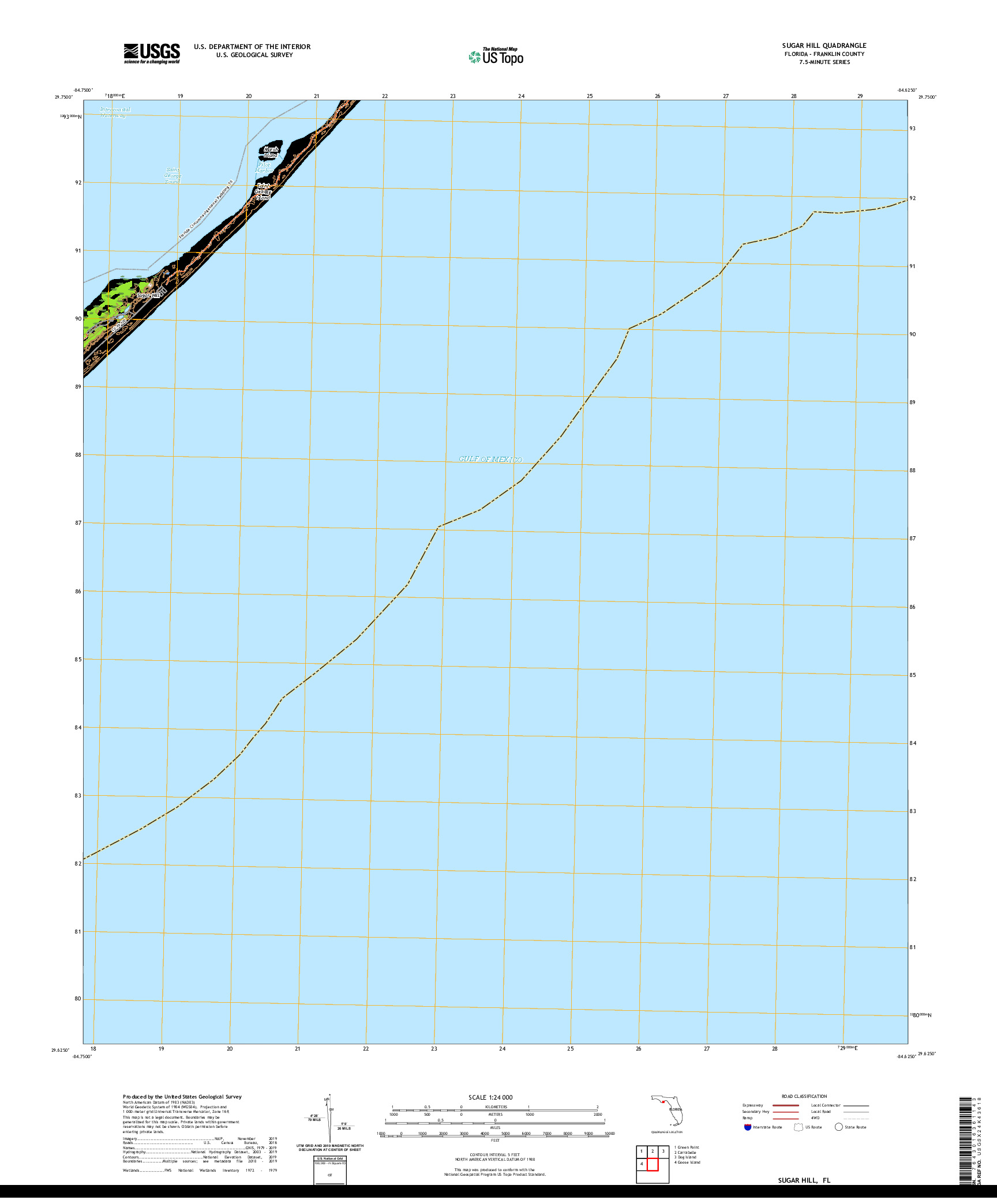 USGS US TOPO 7.5-MINUTE MAP FOR SUGAR HILL, FL 2021