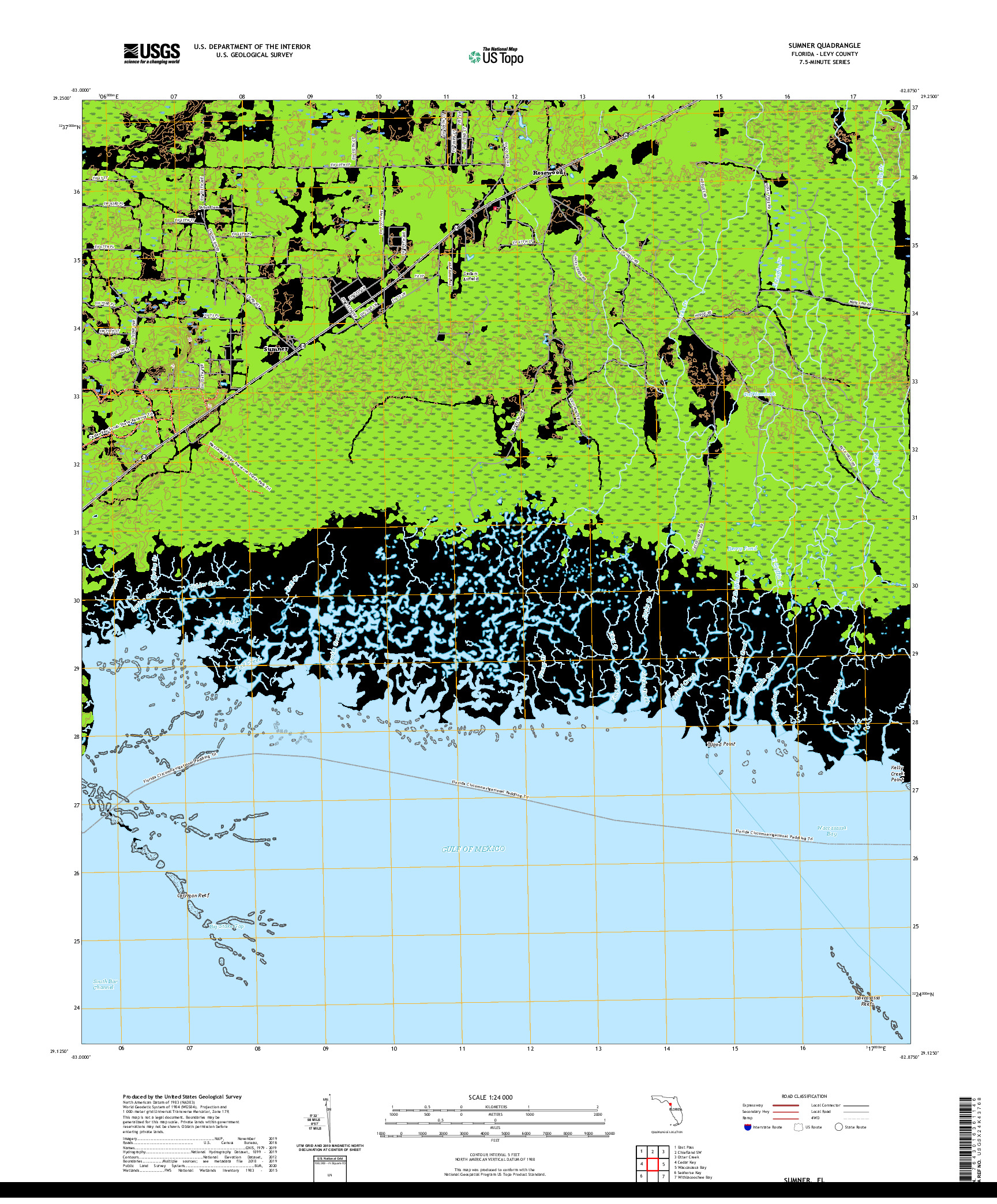USGS US TOPO 7.5-MINUTE MAP FOR SUMNER, FL 2021