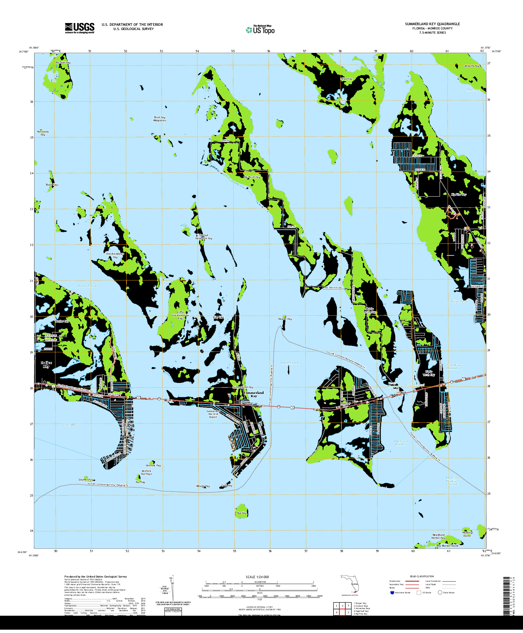 USGS US TOPO 7.5-MINUTE MAP FOR SUMMERLAND KEY, FL 2021