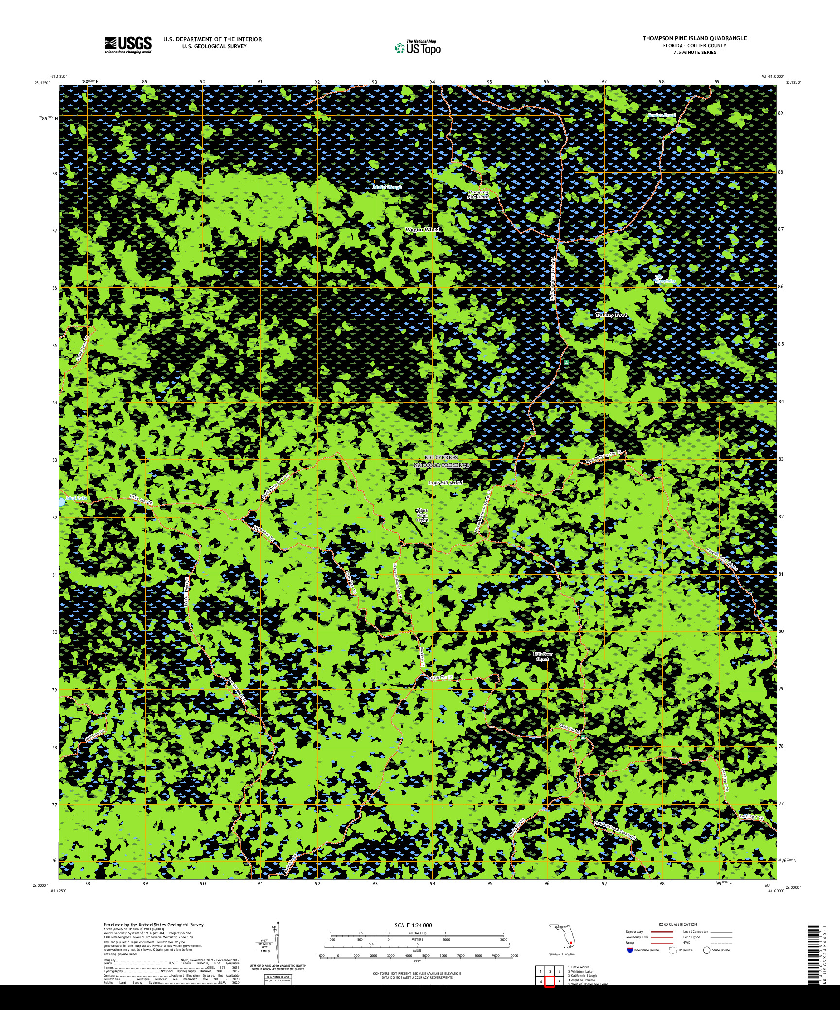 USGS US TOPO 7.5-MINUTE MAP FOR THOMPSON PINE ISLAND, FL 2021