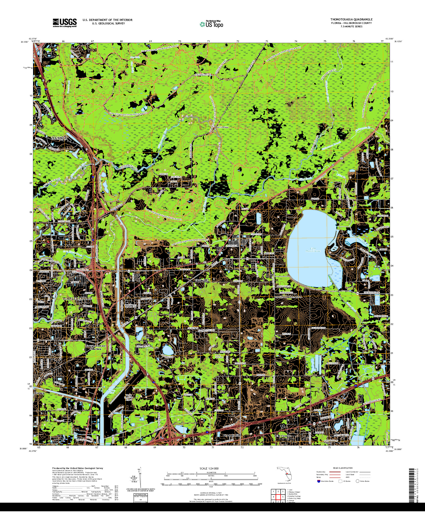 USGS US TOPO 7.5-MINUTE MAP FOR THONOTOSASSA, FL 2021