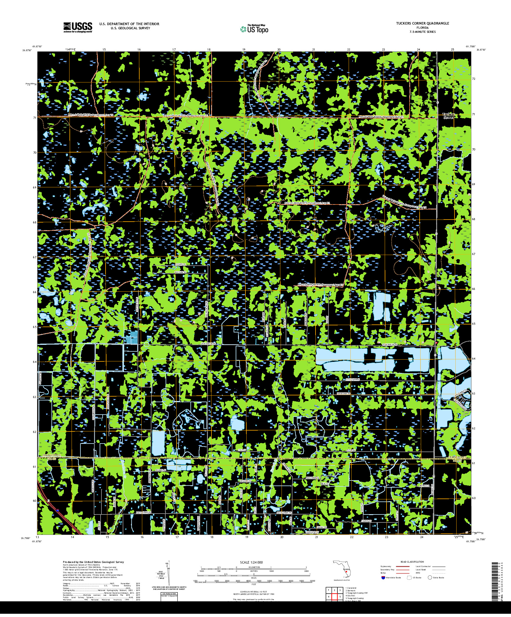 USGS US TOPO 7.5-MINUTE MAP FOR TUCKERS CORNER, FL 2021