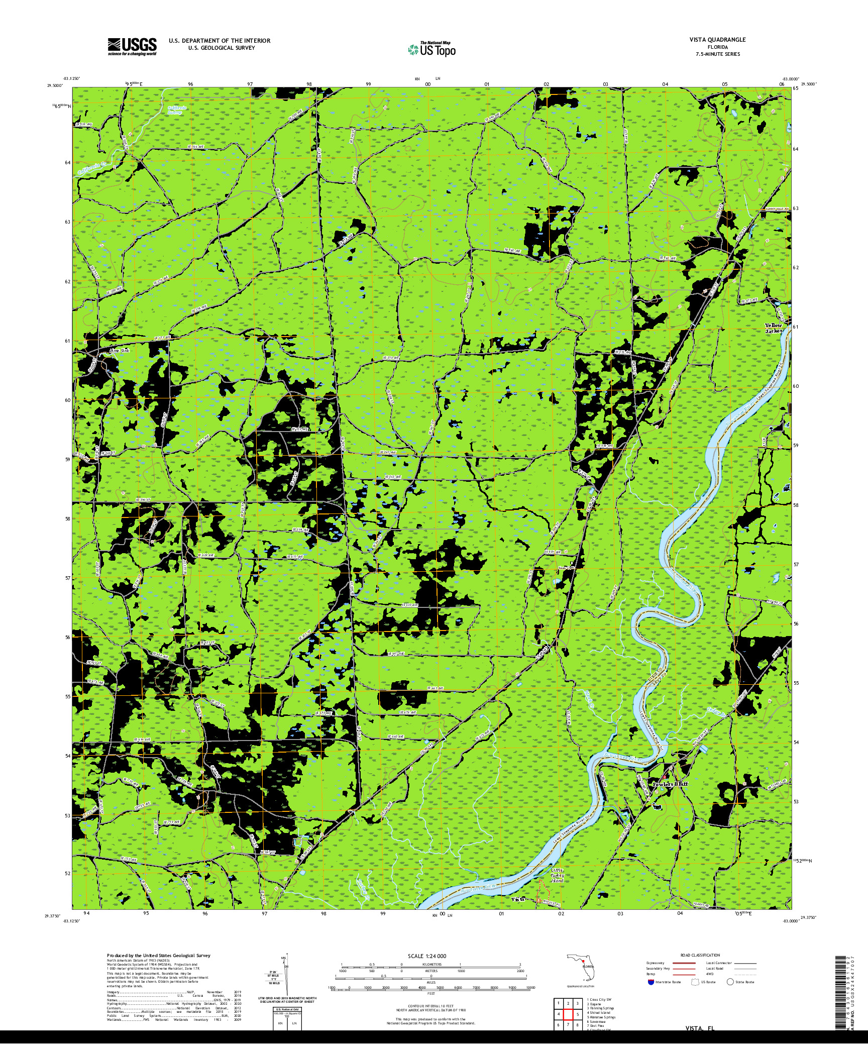 USGS US TOPO 7.5-MINUTE MAP FOR VISTA, FL 2021