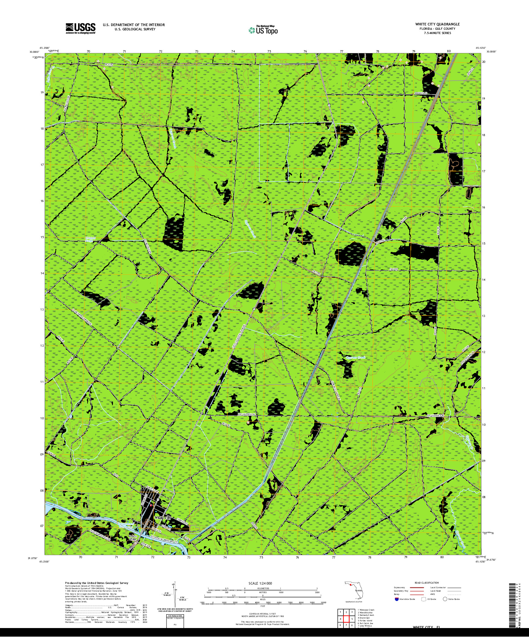USGS US TOPO 7.5-MINUTE MAP FOR WHITE CITY, FL 2021