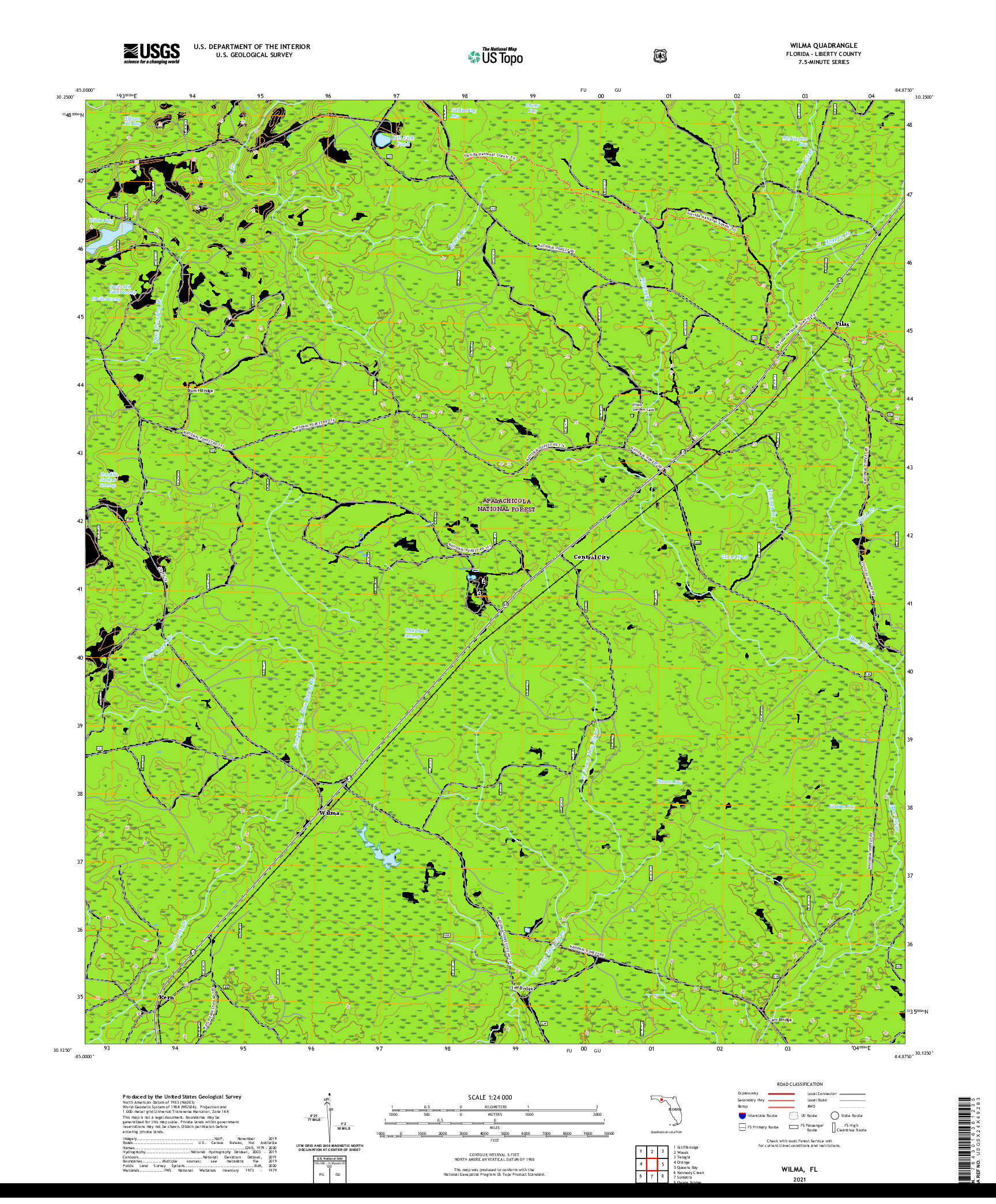 USGS US TOPO 7.5-MINUTE MAP FOR WILMA, FL 2021