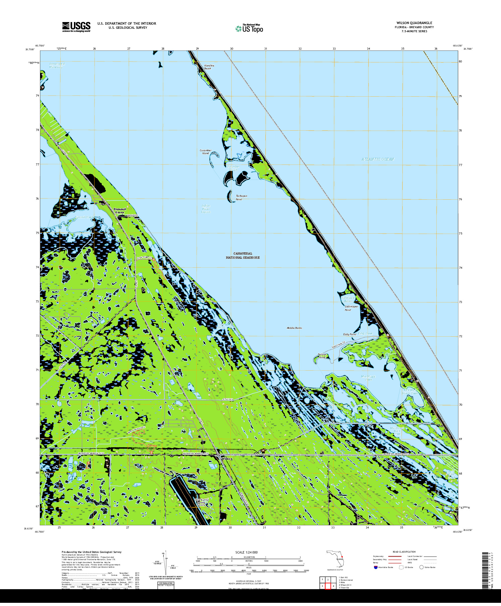 USGS US TOPO 7.5-MINUTE MAP FOR WILSON, FL 2021