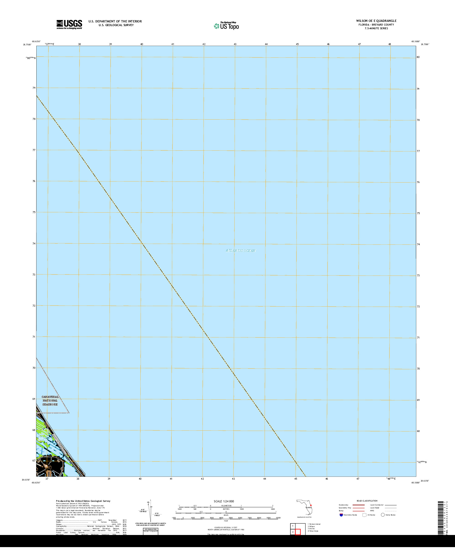 USGS US TOPO 7.5-MINUTE MAP FOR WILSON OE E, FL 2021